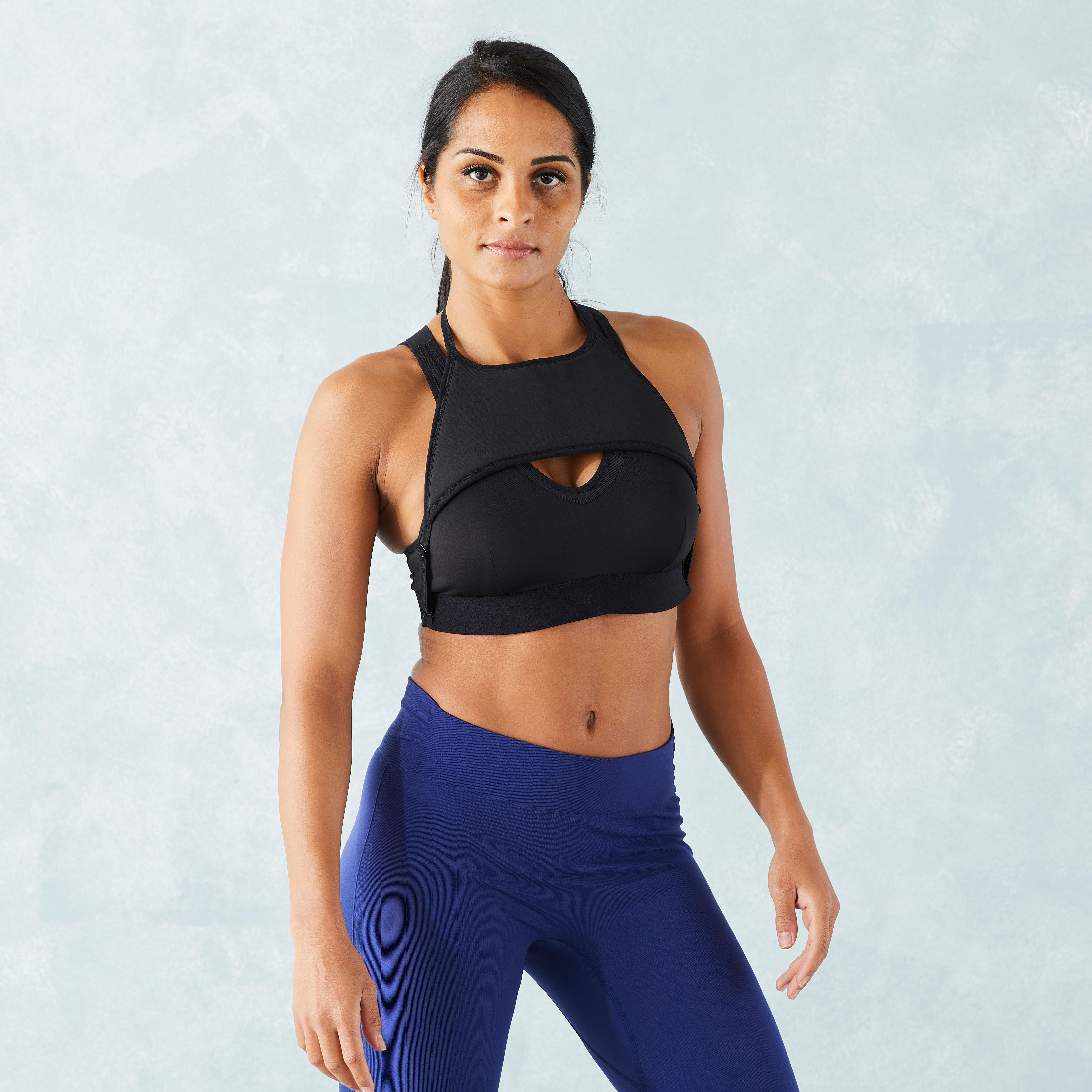 Domyos Sport-Bustier Crosstraining schwarz