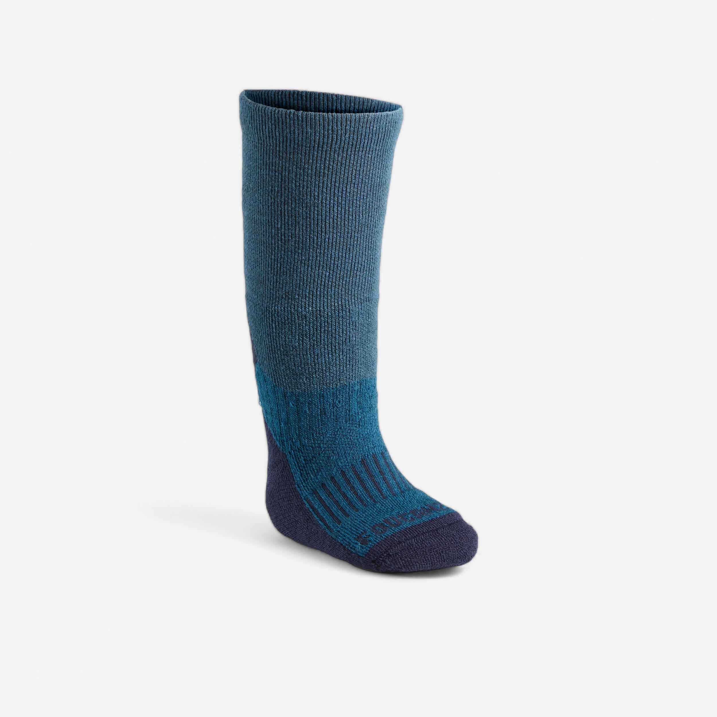 Fouganza Winter-Reitsocken 500 Warm Baby petrol