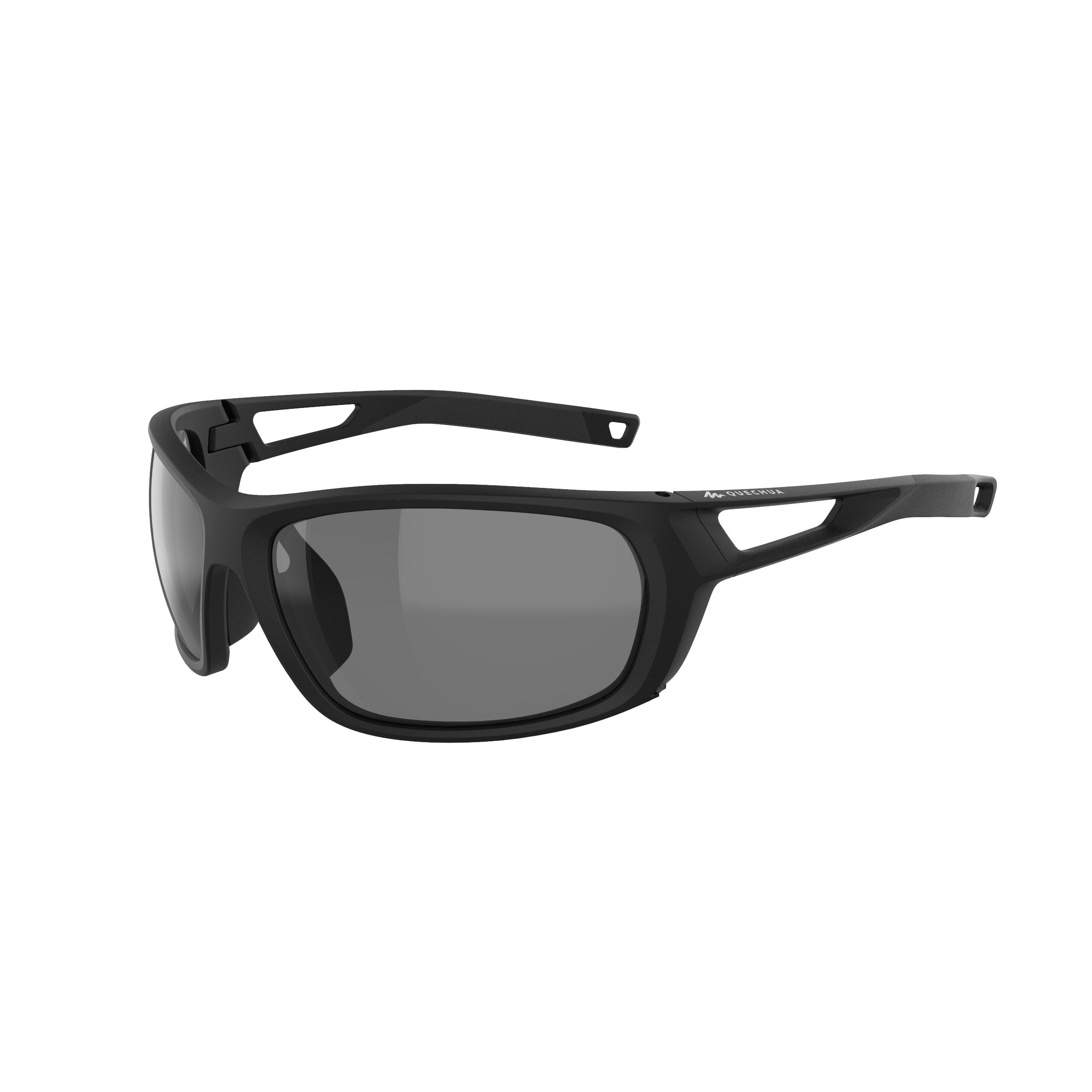 Quechua Sonnenbrille mit Sehstärke Wandern MH580 Kat. 3 Polarisierend Erwachsene schwarz