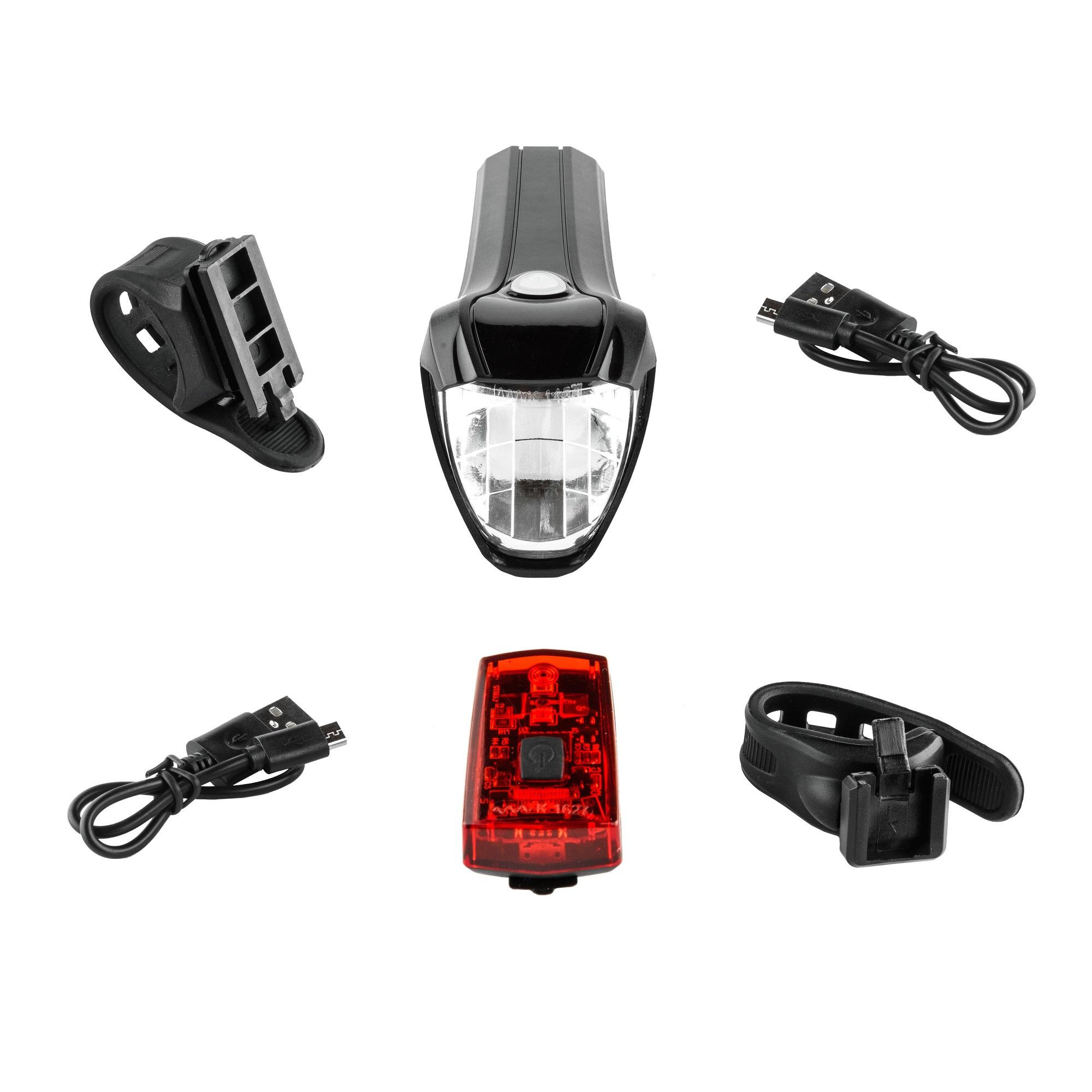 Aurora FAHRRADBELEUCHTUNG SET FRONT-/RÜCKLICHT LED 50/25/15 LUX USB