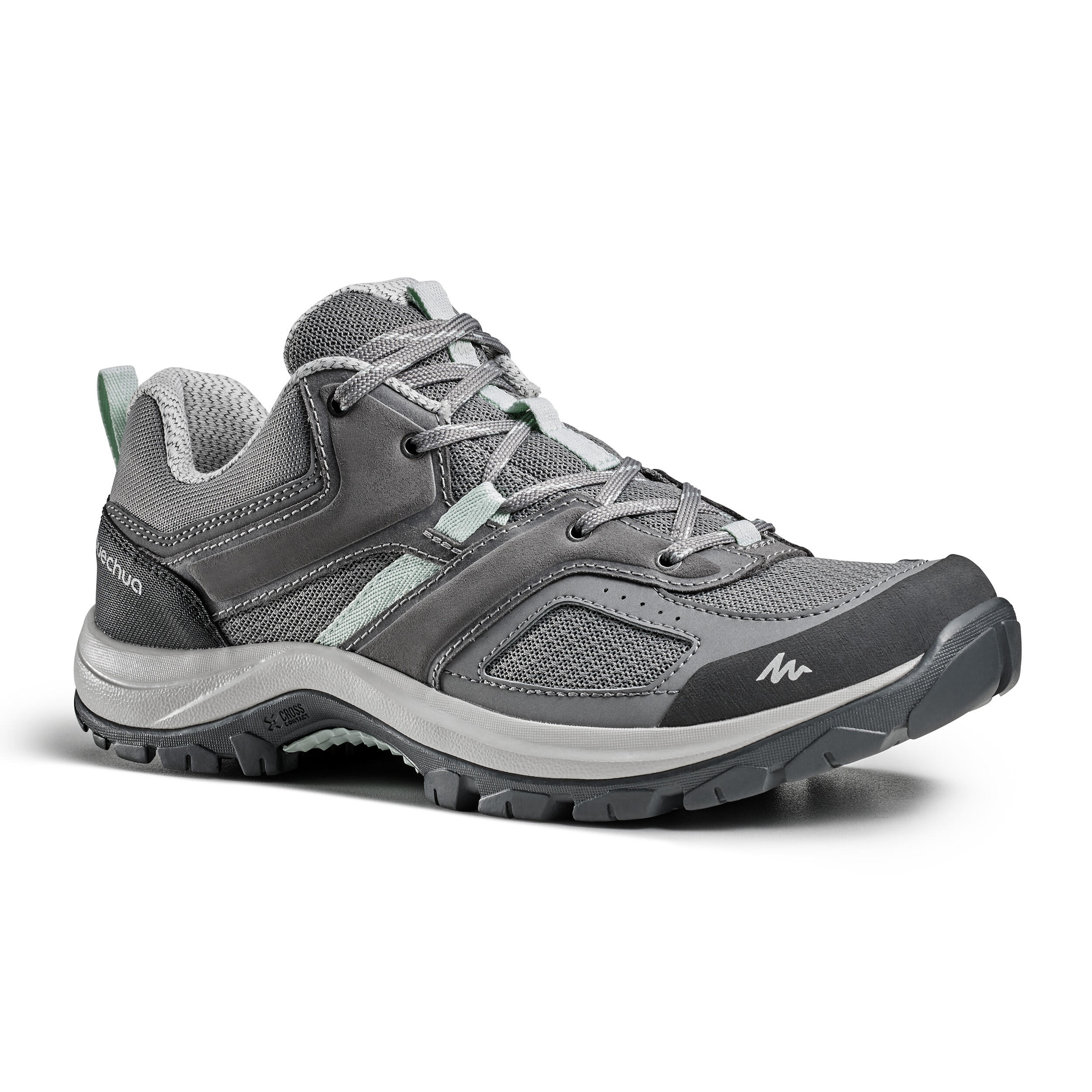 Quechua Wanderschuhe Bergwandern MH100 Damen grau/grün