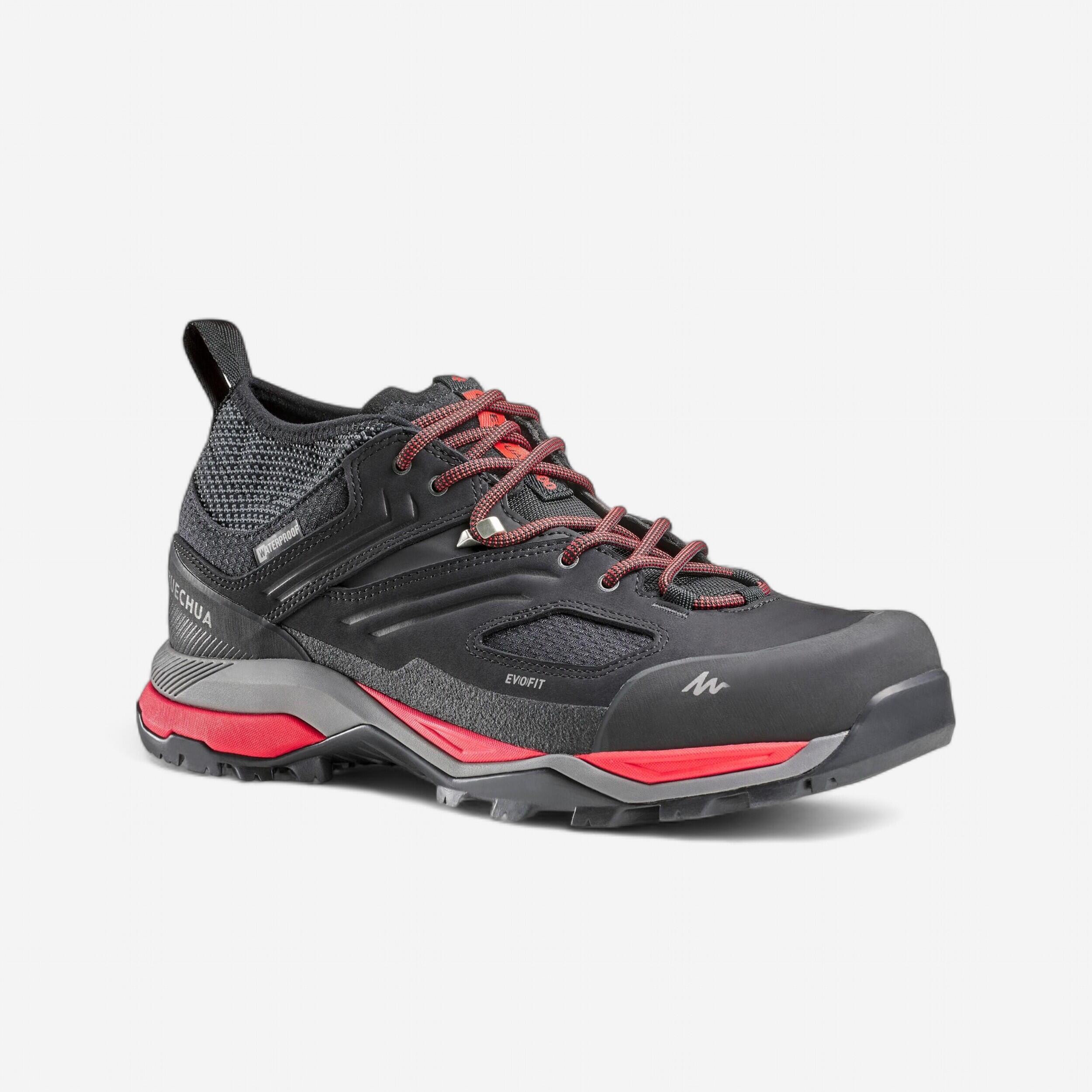 Quechua Wanderschuhe Bergwandern - MH900 wasserdicht - Herren schwarz/rot
