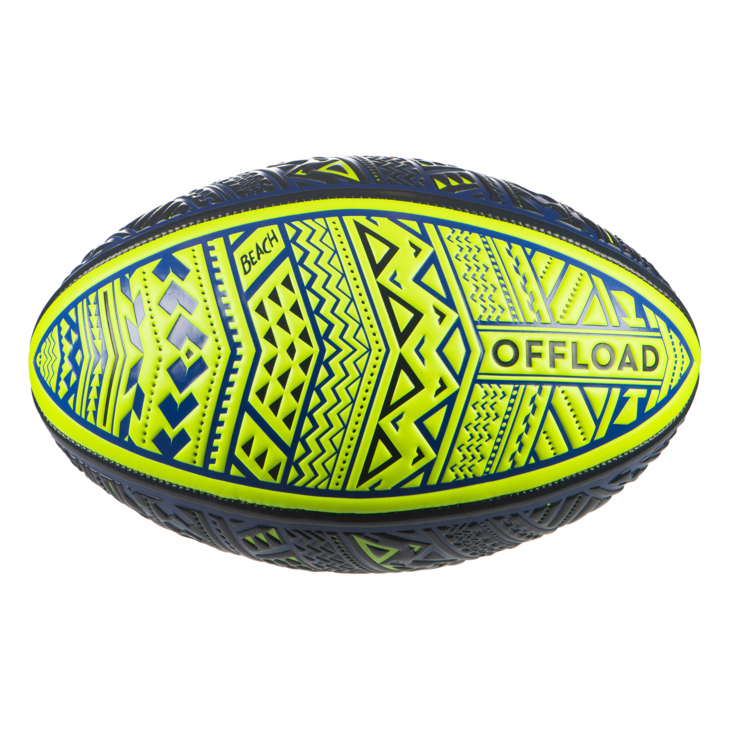 Offload Beach-Rugbyball R100 Größe 4 Maori blau/gelb