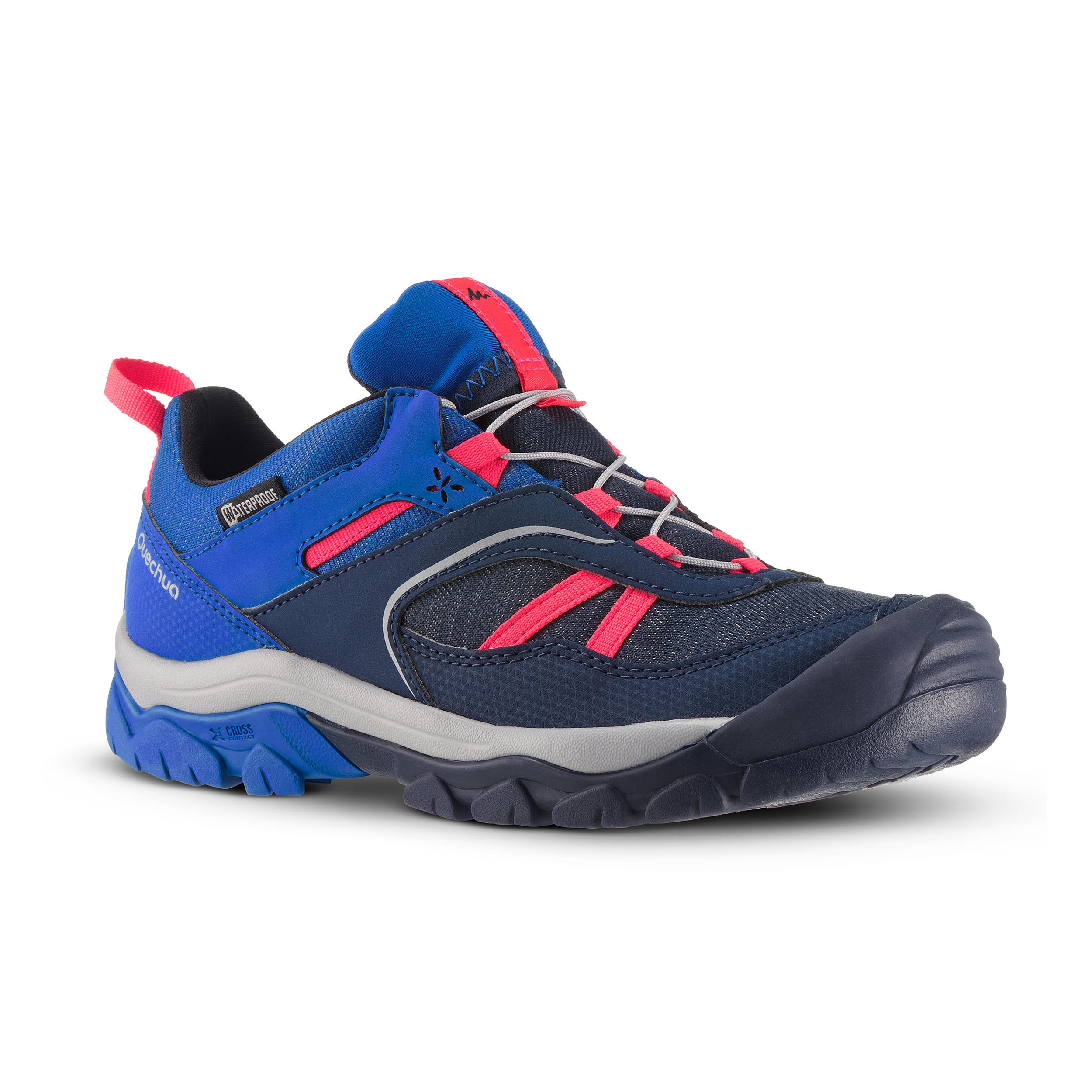 Quechua Wanderschuhe Crossrock mit Schnürung Wasserdicht Kinder Gr. 35–38 blau