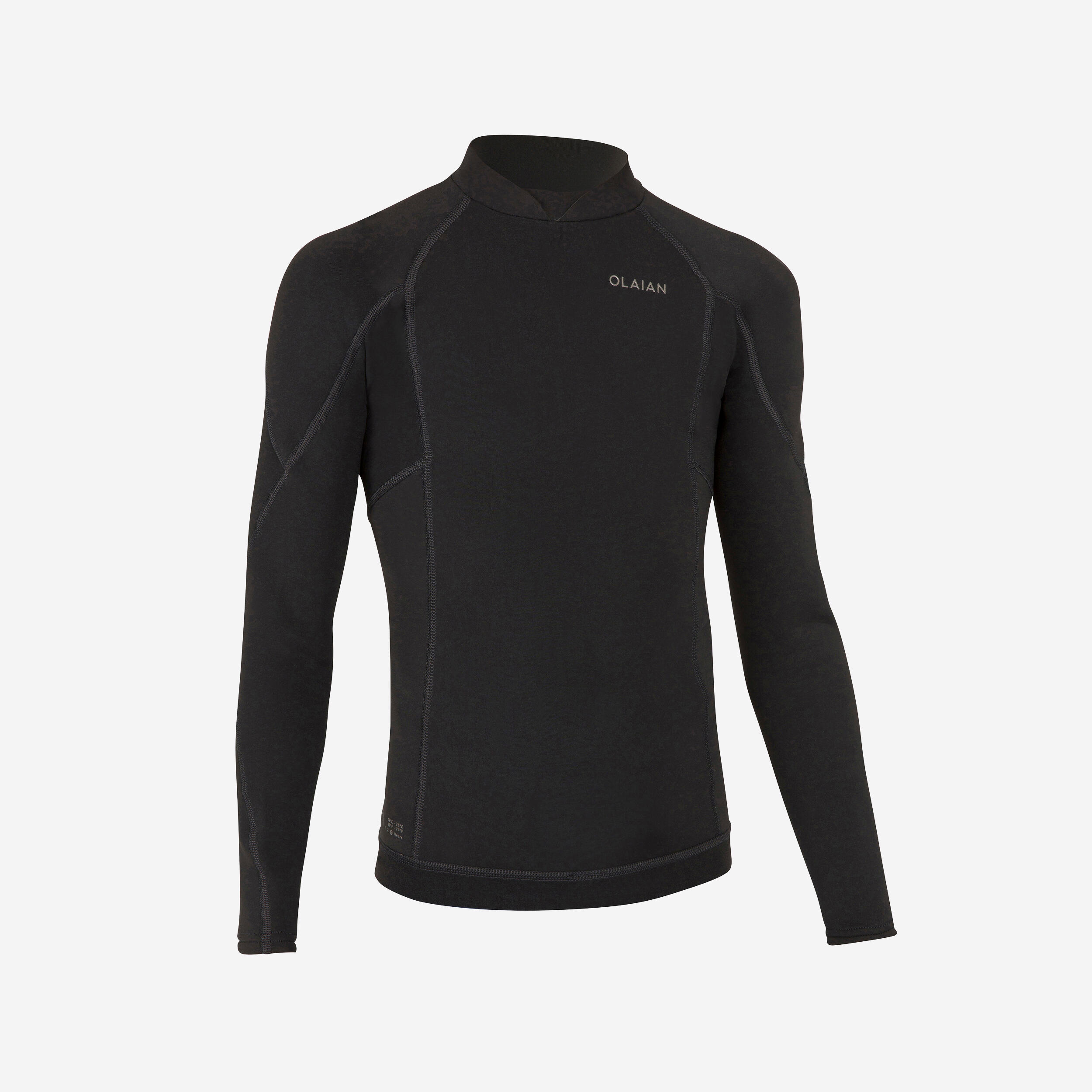 Olaian Neopren-Top Langarm Surfen 900 Kinder schwarz