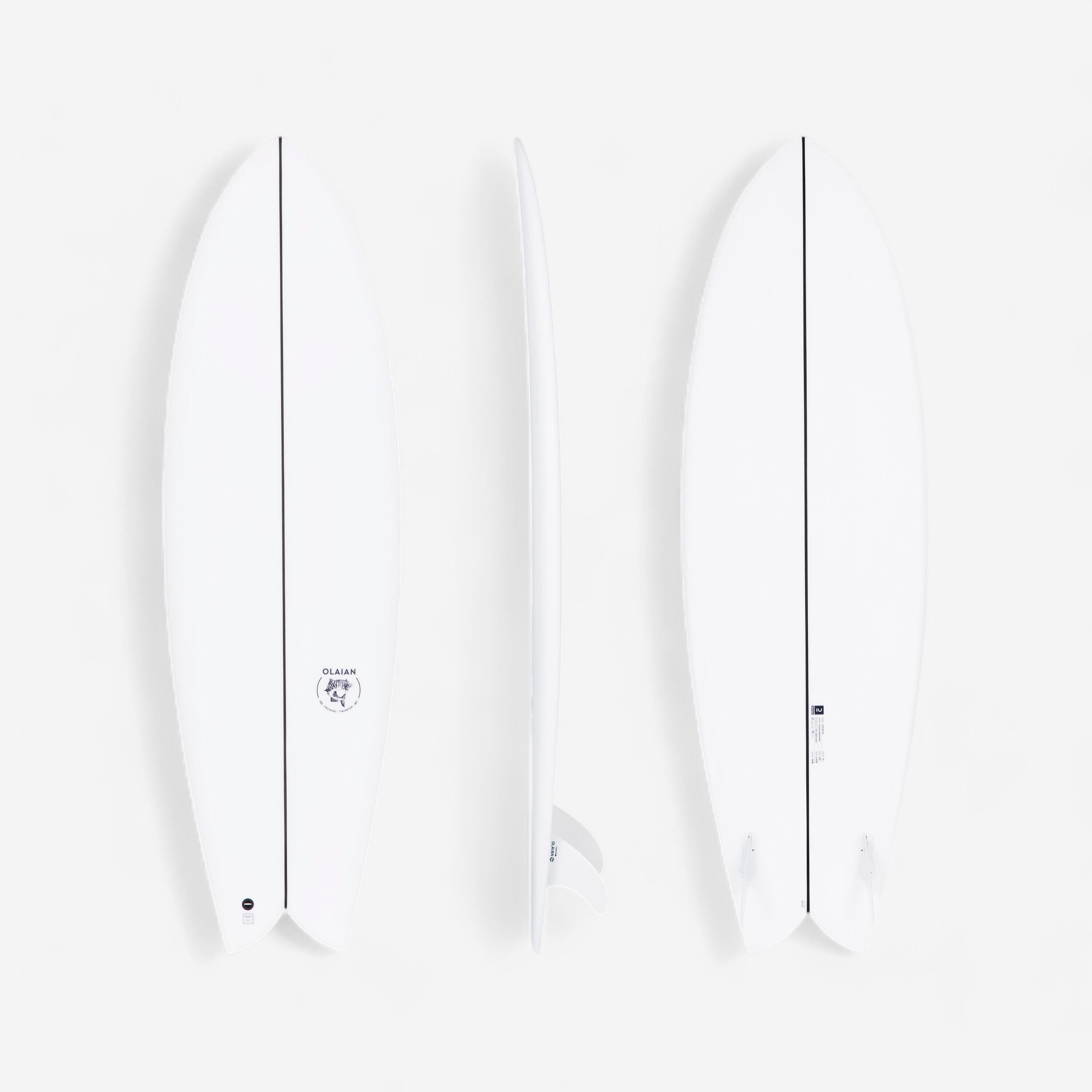 Olaian Surfboard Surf Fish 900 6'1" 42 L. inkl. 2 Twin-Finnen