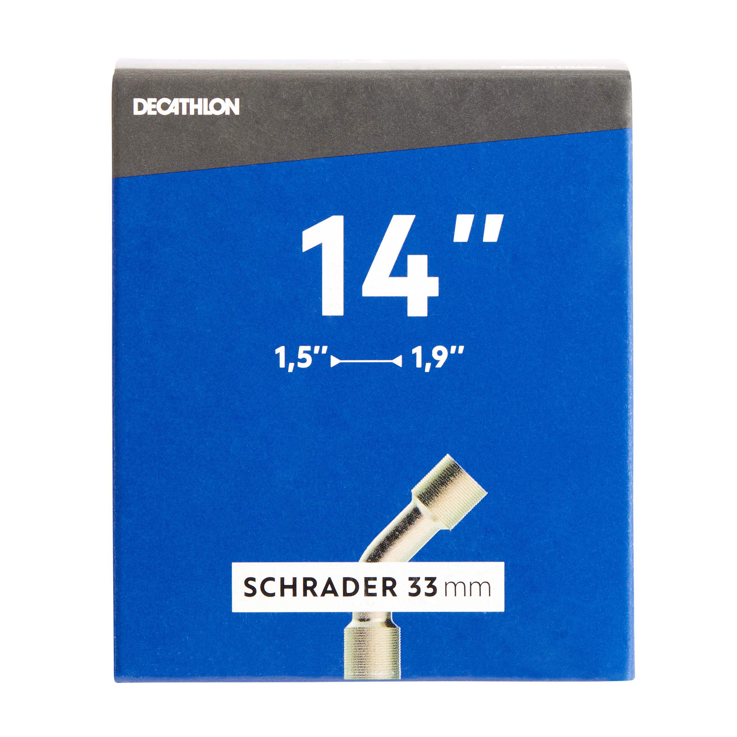 Decathlon Fahrradschlauch 14" × 1,5/1,9 Schrader gebogen
