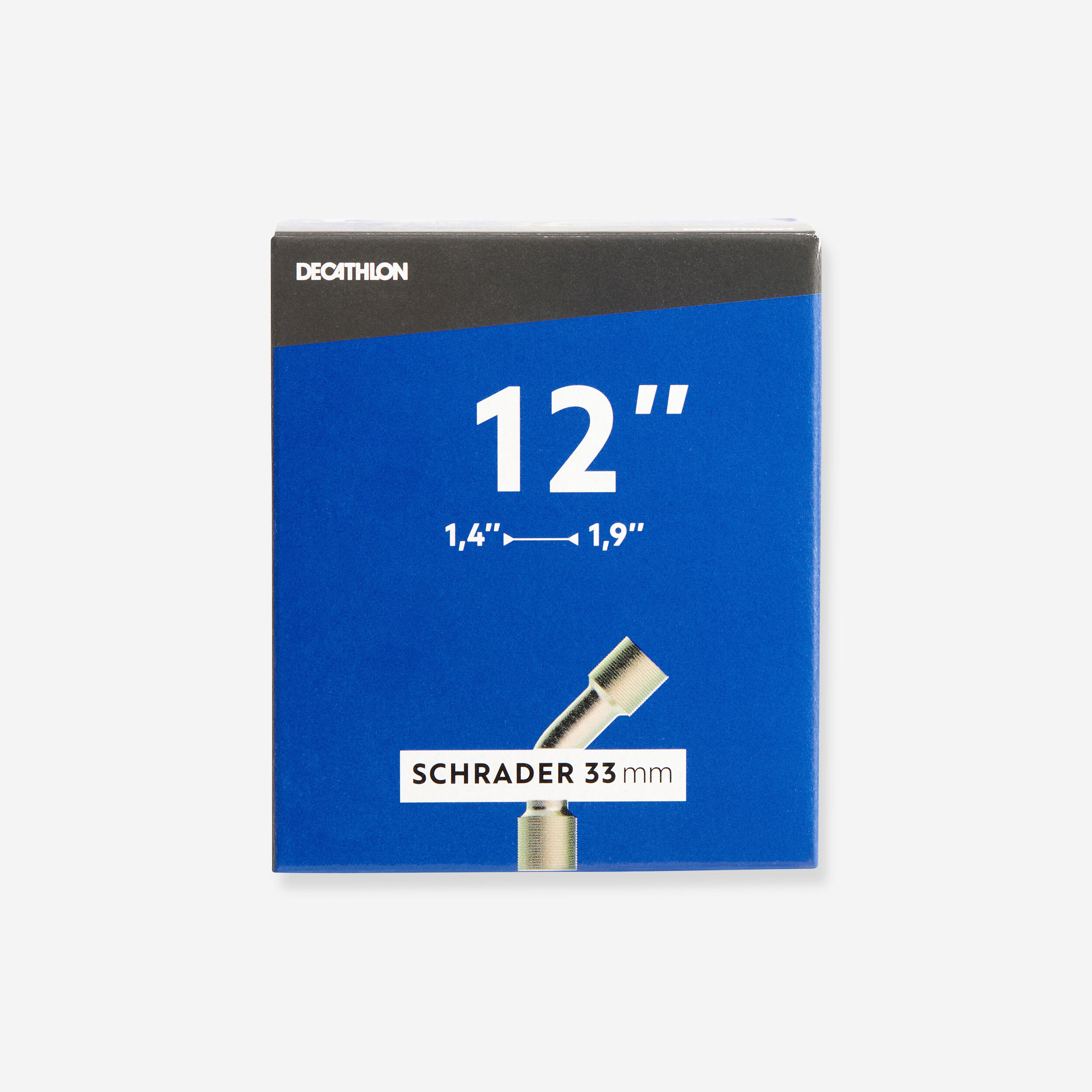 Decathlon Fahrradschlauch 12'' × 1,4/1,9 Schrader gebogen
