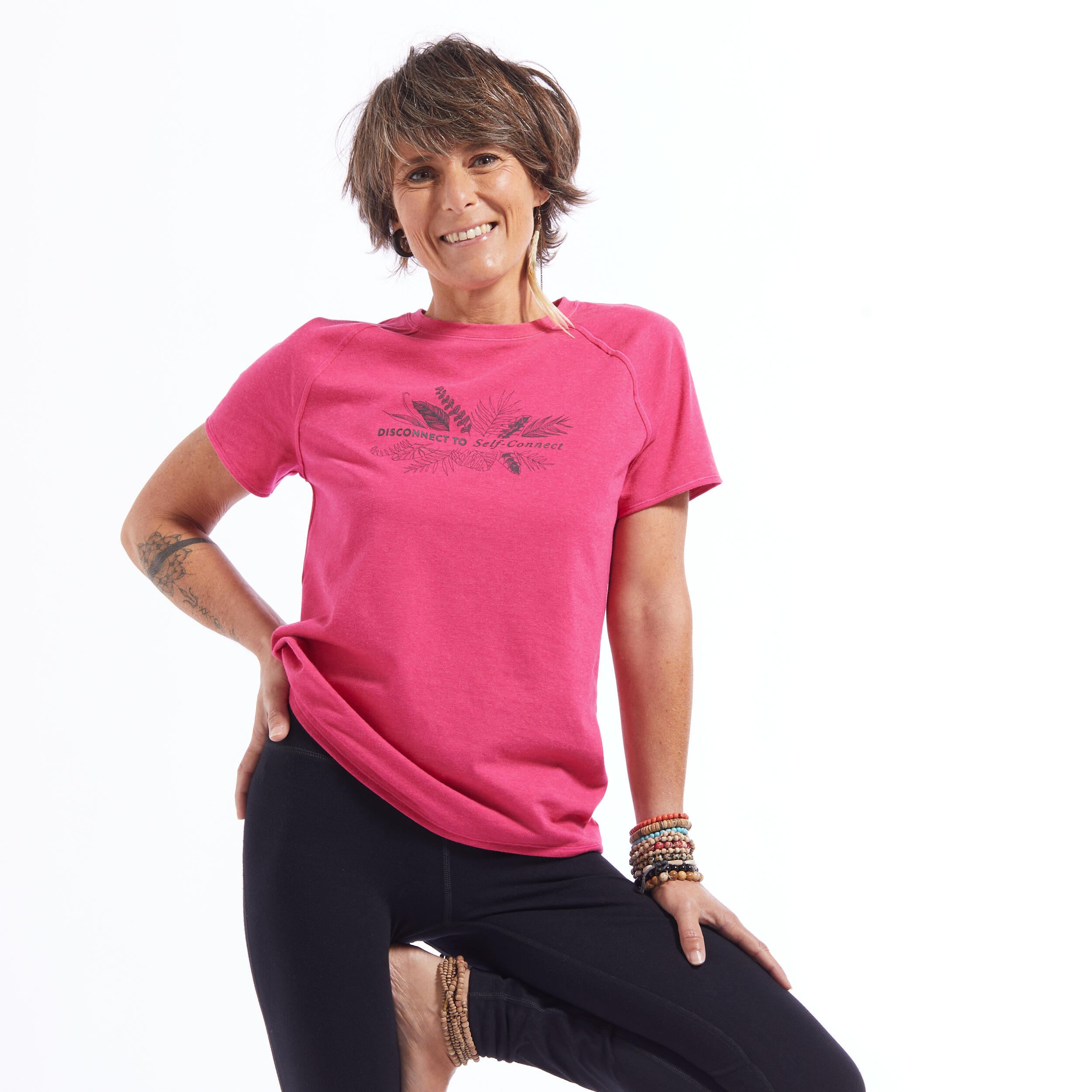 Kimjaly T-Shirt sanftes Yoga Damen Ecodesign schwarz