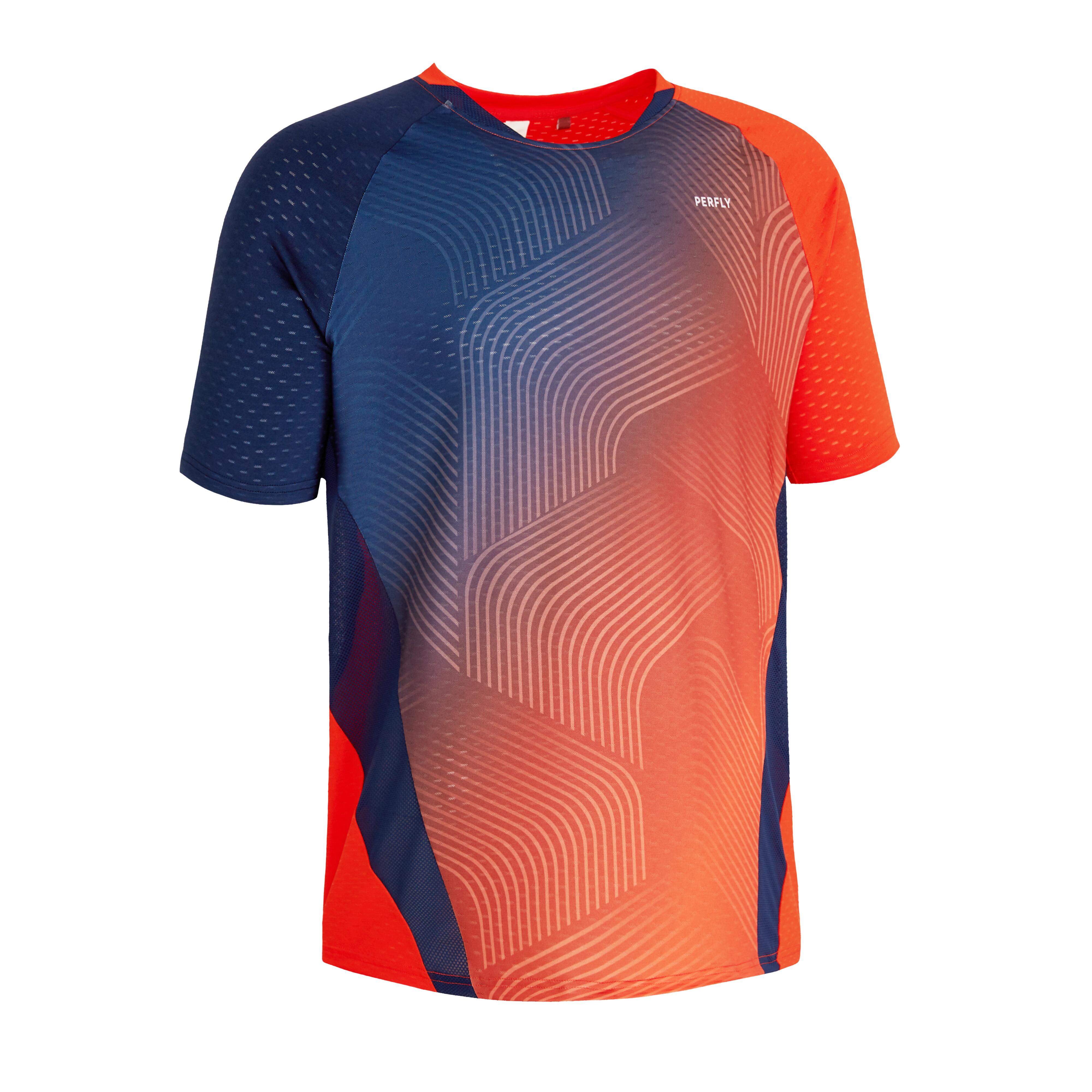 Perfly Herren Badminton T-Shirt - 560 marineblau/rot