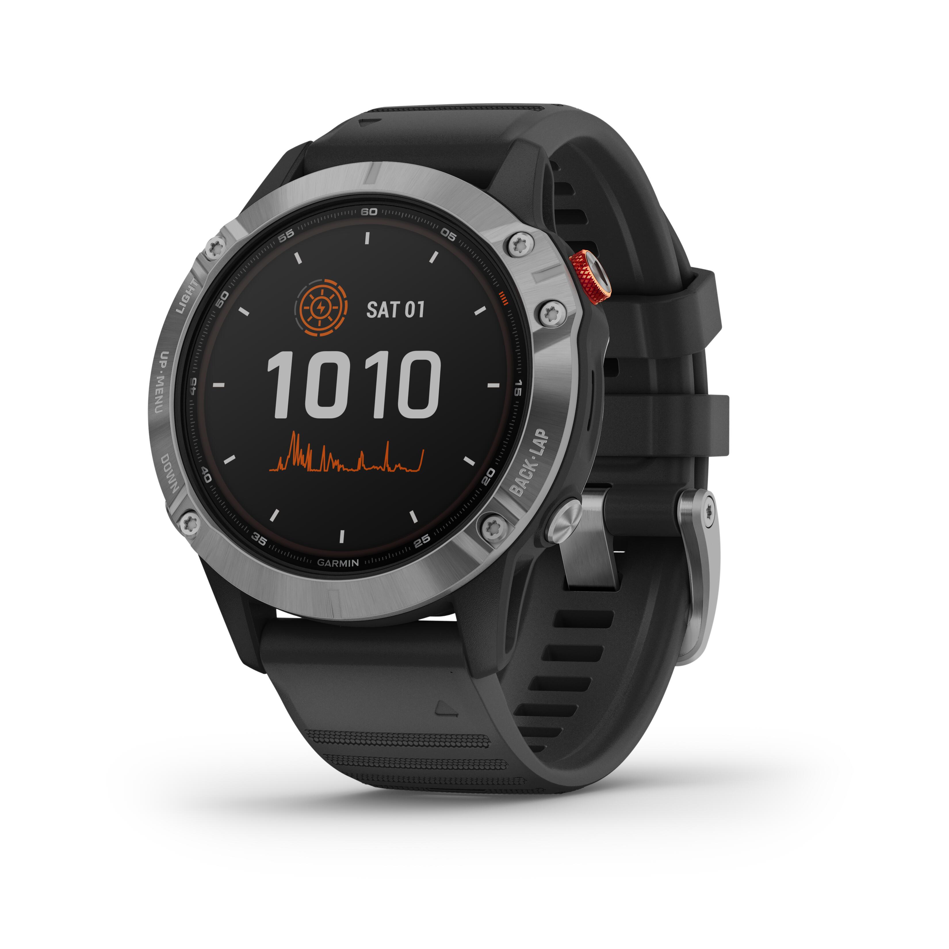 Garmin GPS-Multisportuhr Fenix 6 Solar silber