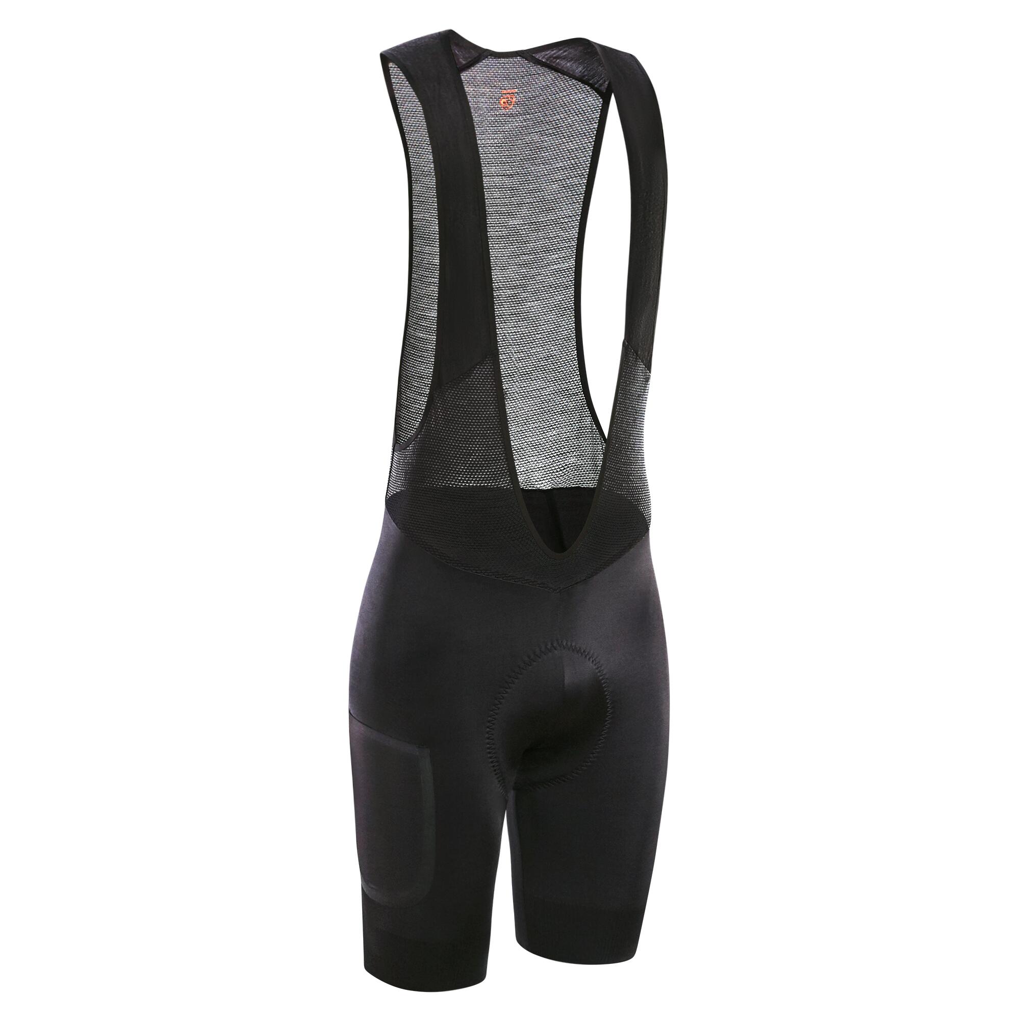 Triban Radhose kurz mit Trägern GRVL 900 schwarz