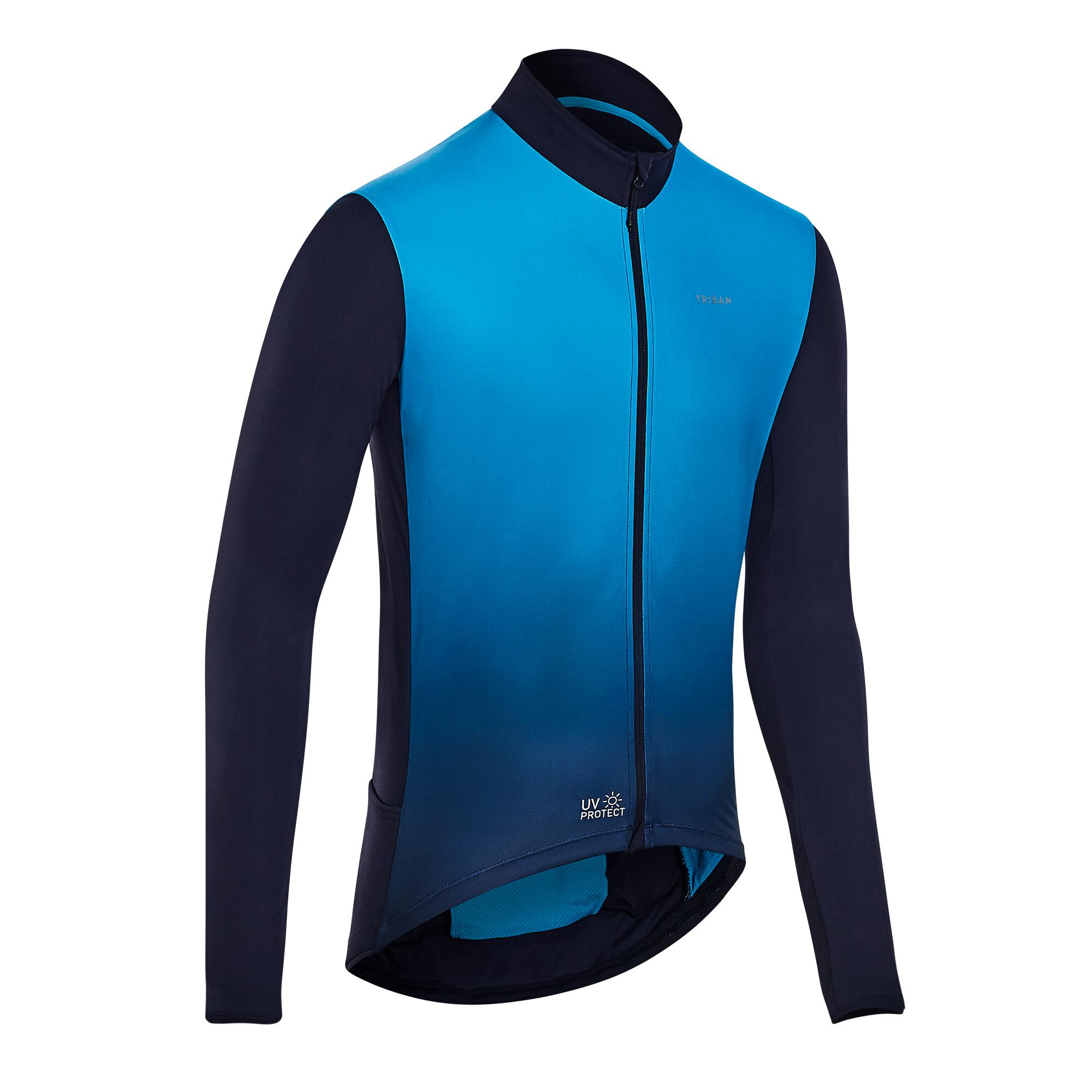 Triban Fahrradtrikot Rennrad langarm UV Schutz RC500 Herren dunkelrot