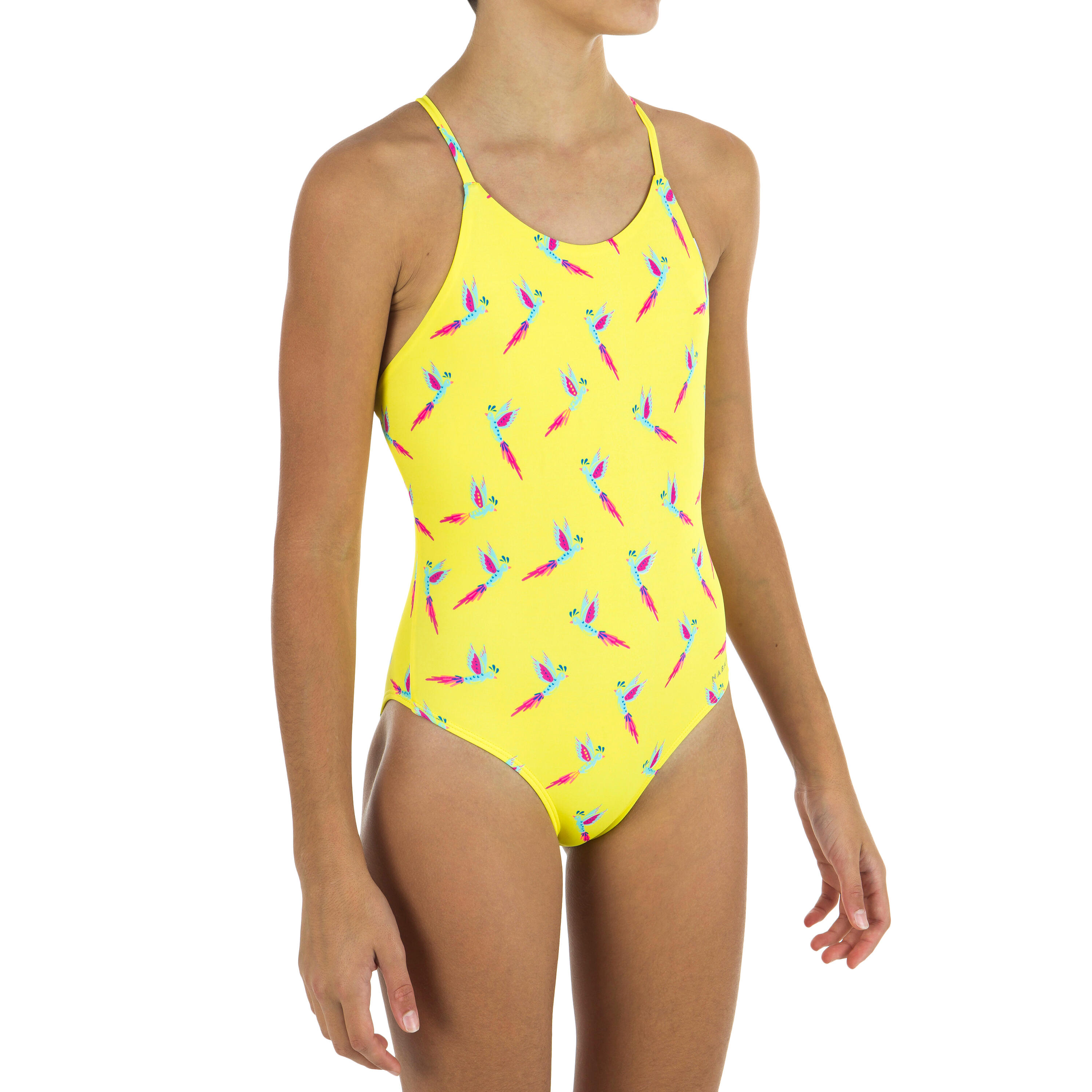 Nabaiji Badeanzug Lila Bird Mädchen marineblau