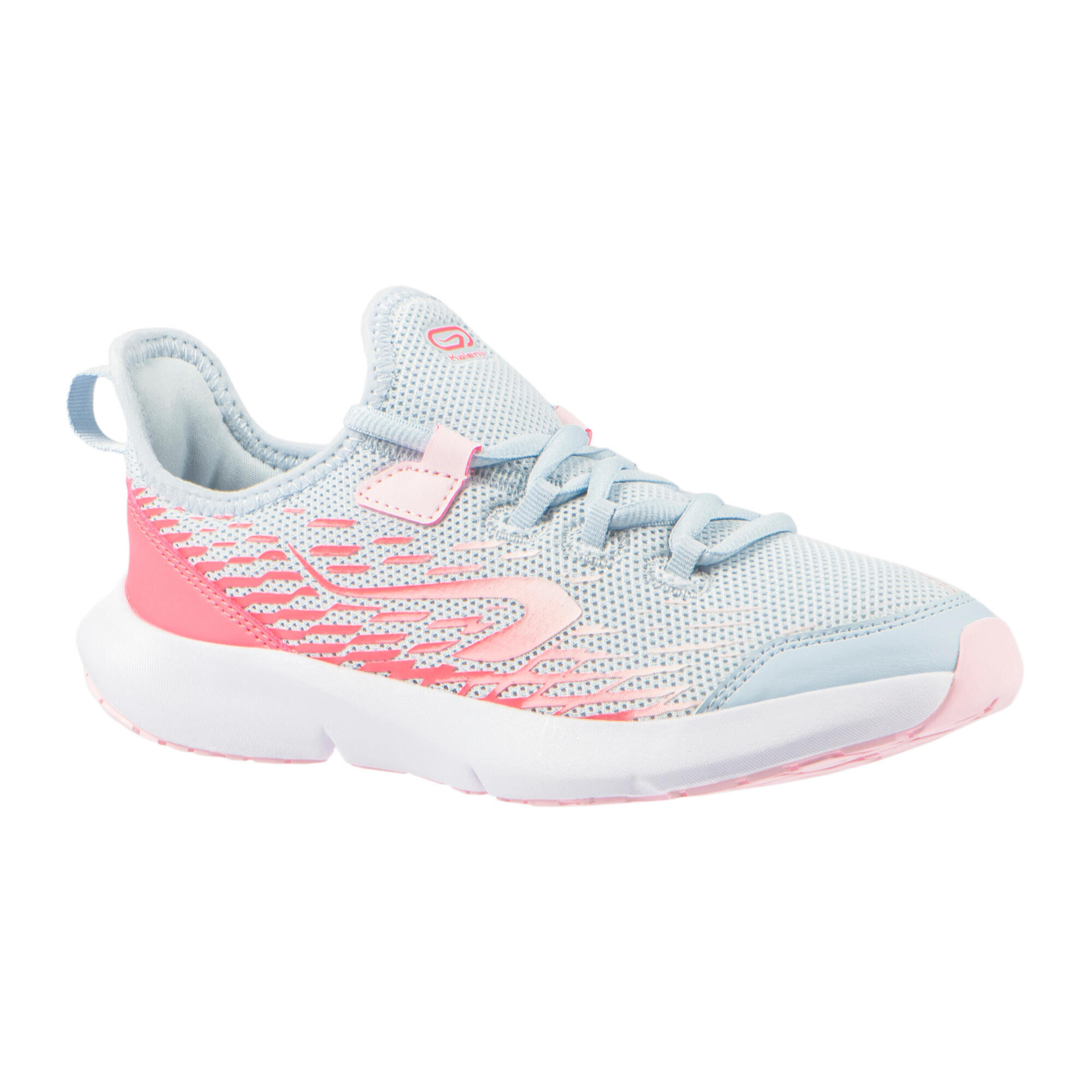 Decathlon Laufschuhe Leichtathletik Schnürsenkel AT Flex Run Kinder blau/hellblau