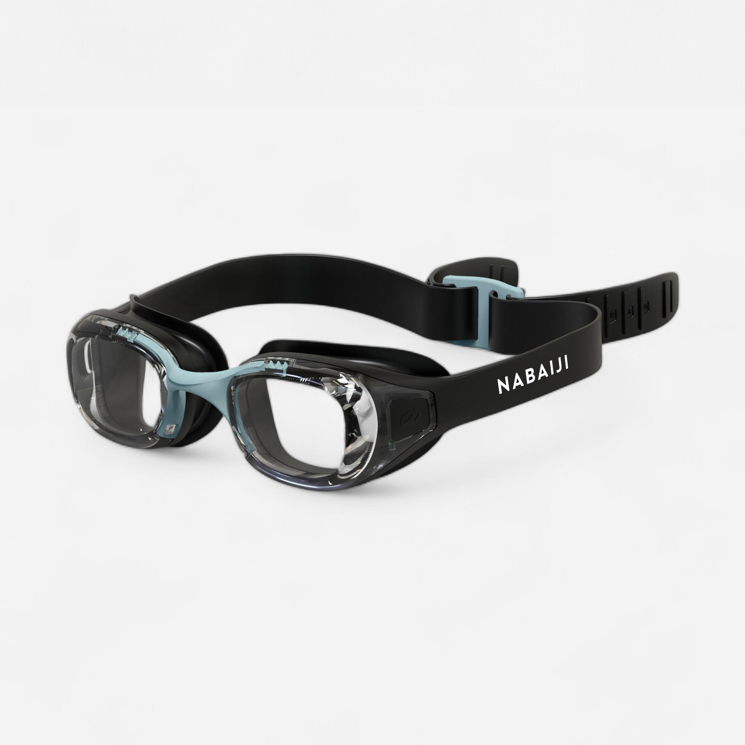 Nabaiji Schwimmbrille XBase Korrekturgläser Kurzsichtigkeit klar schwarz