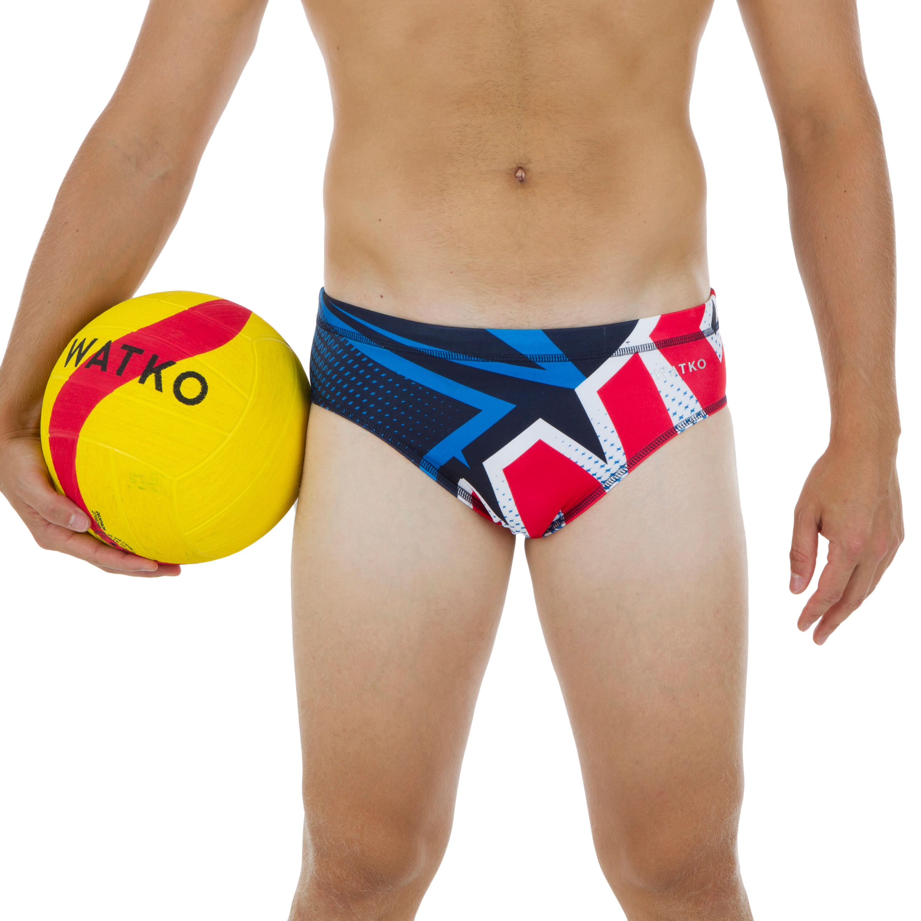 Watko Badehose Slip Wasserball Japan Herren blau/rot