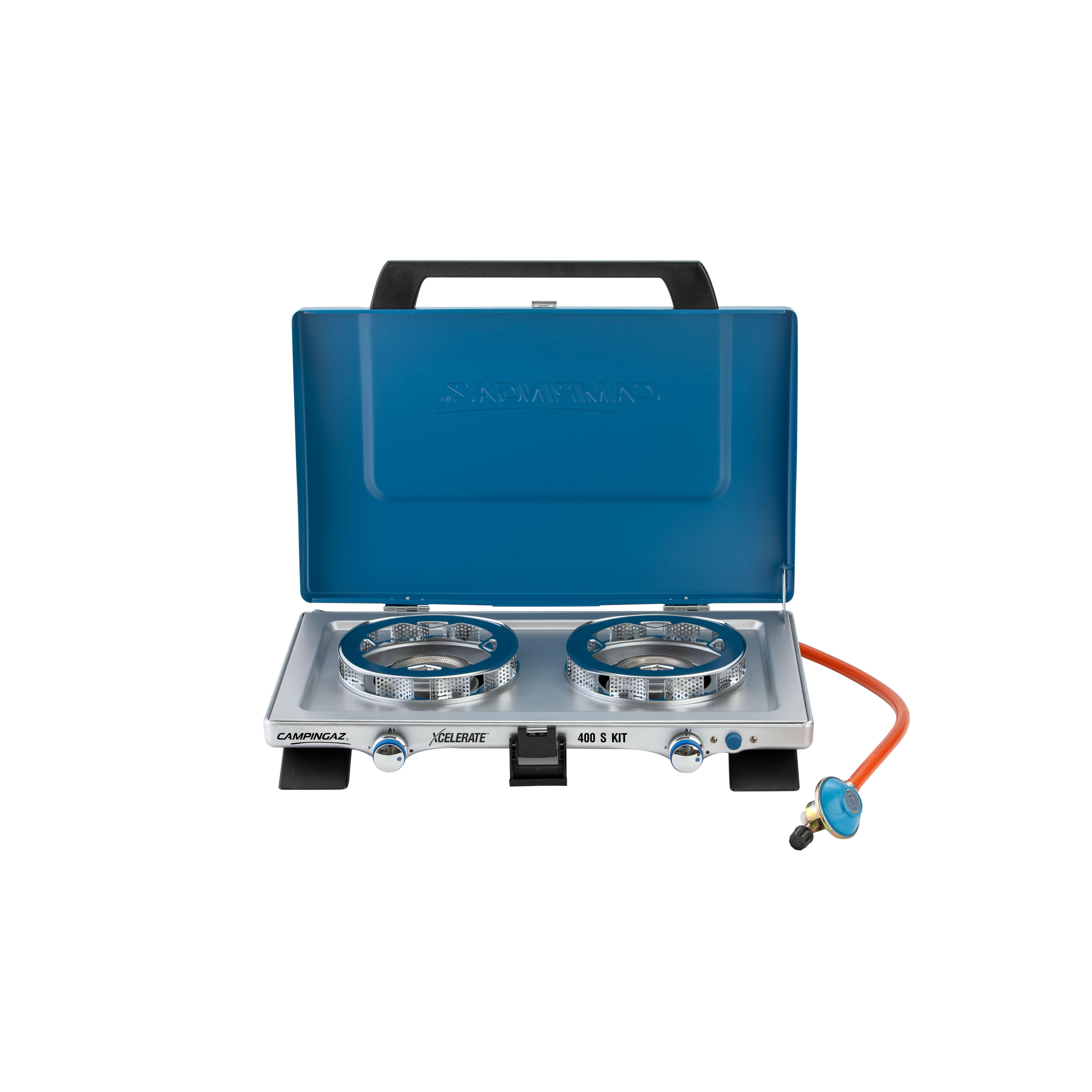 Campingaz Campingkocher 2-flammig 400S Set Xcelerate mit Druckminderer und Schlauch
