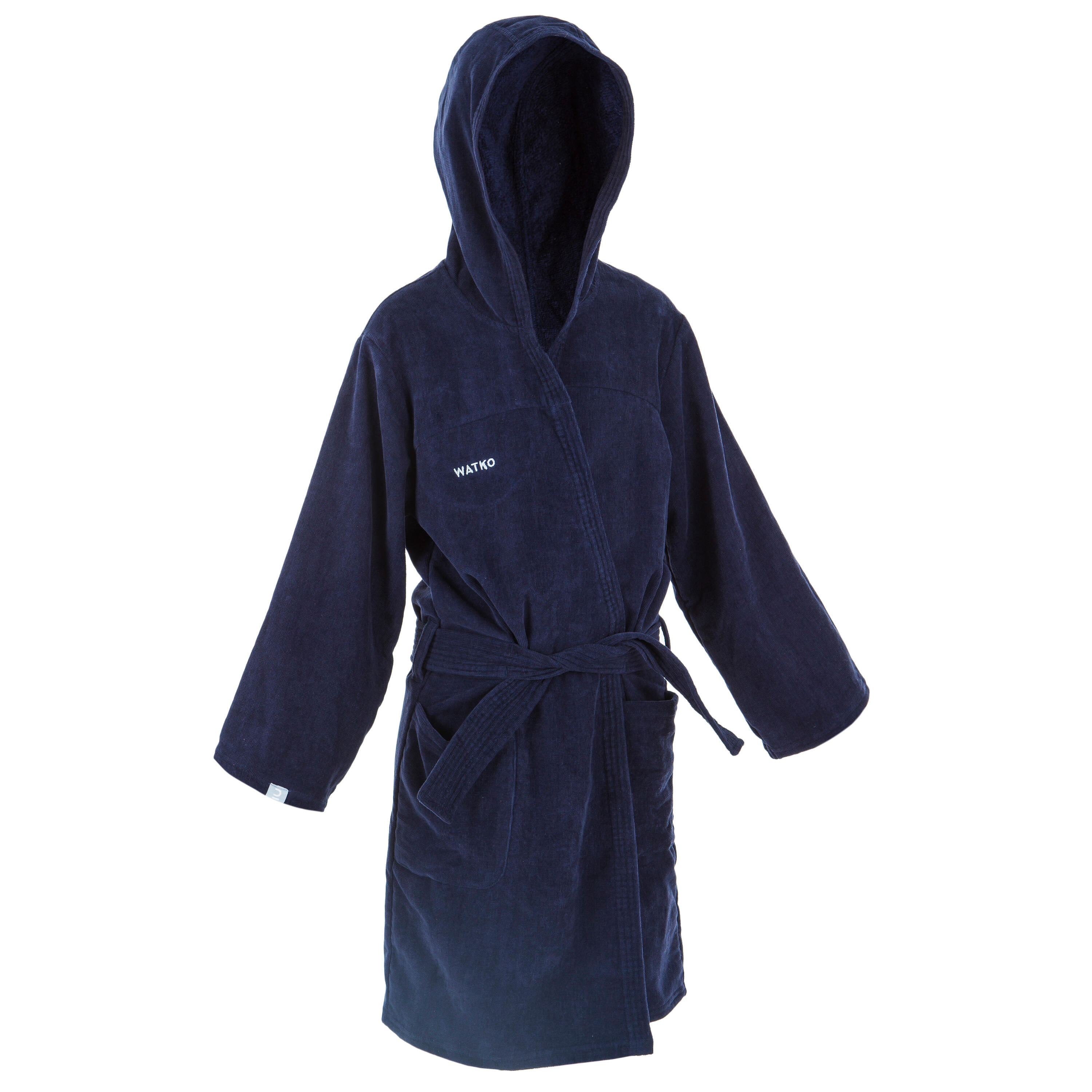 Watko Bademantel 900 Baumwolle dick Wasserball Kinder marineblau