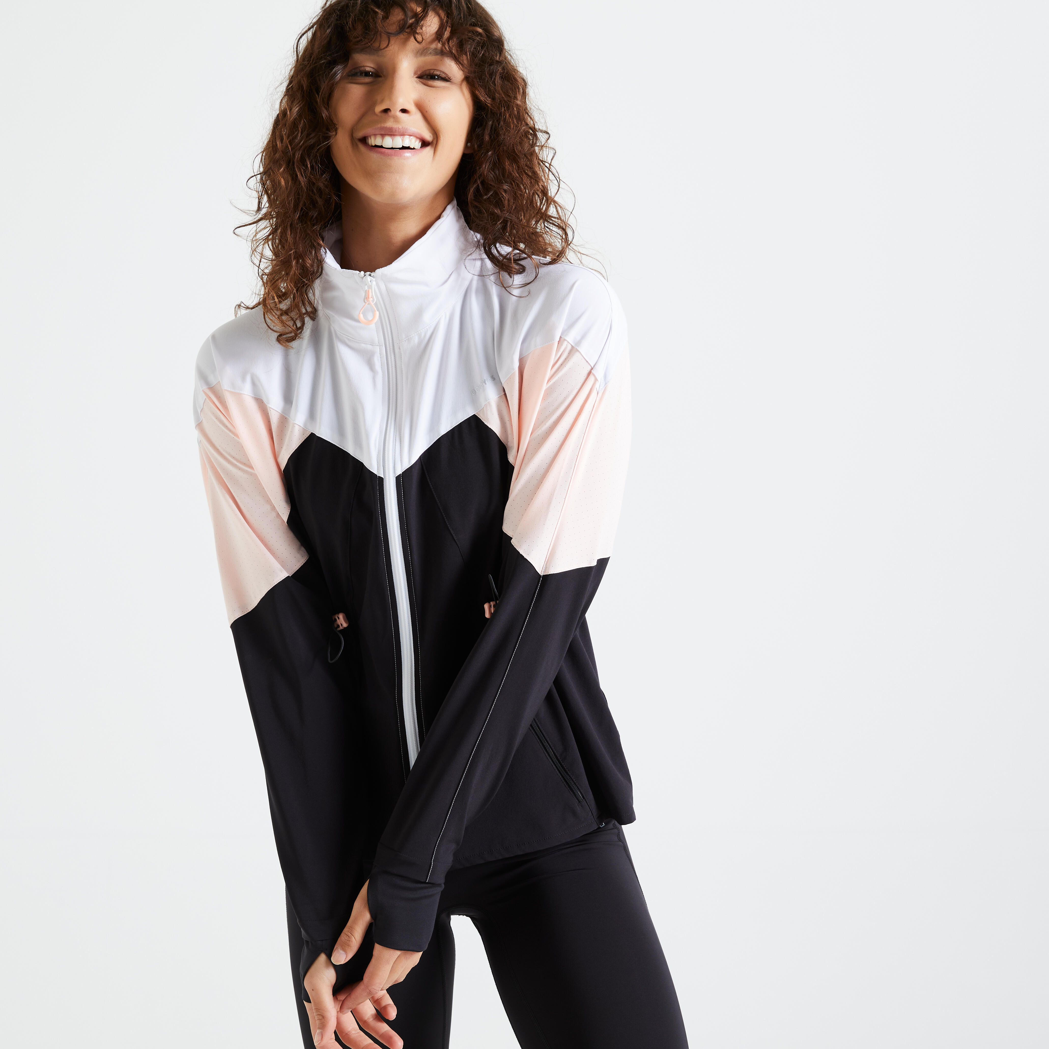 Domyos Kapuzenjacke Fitness weit