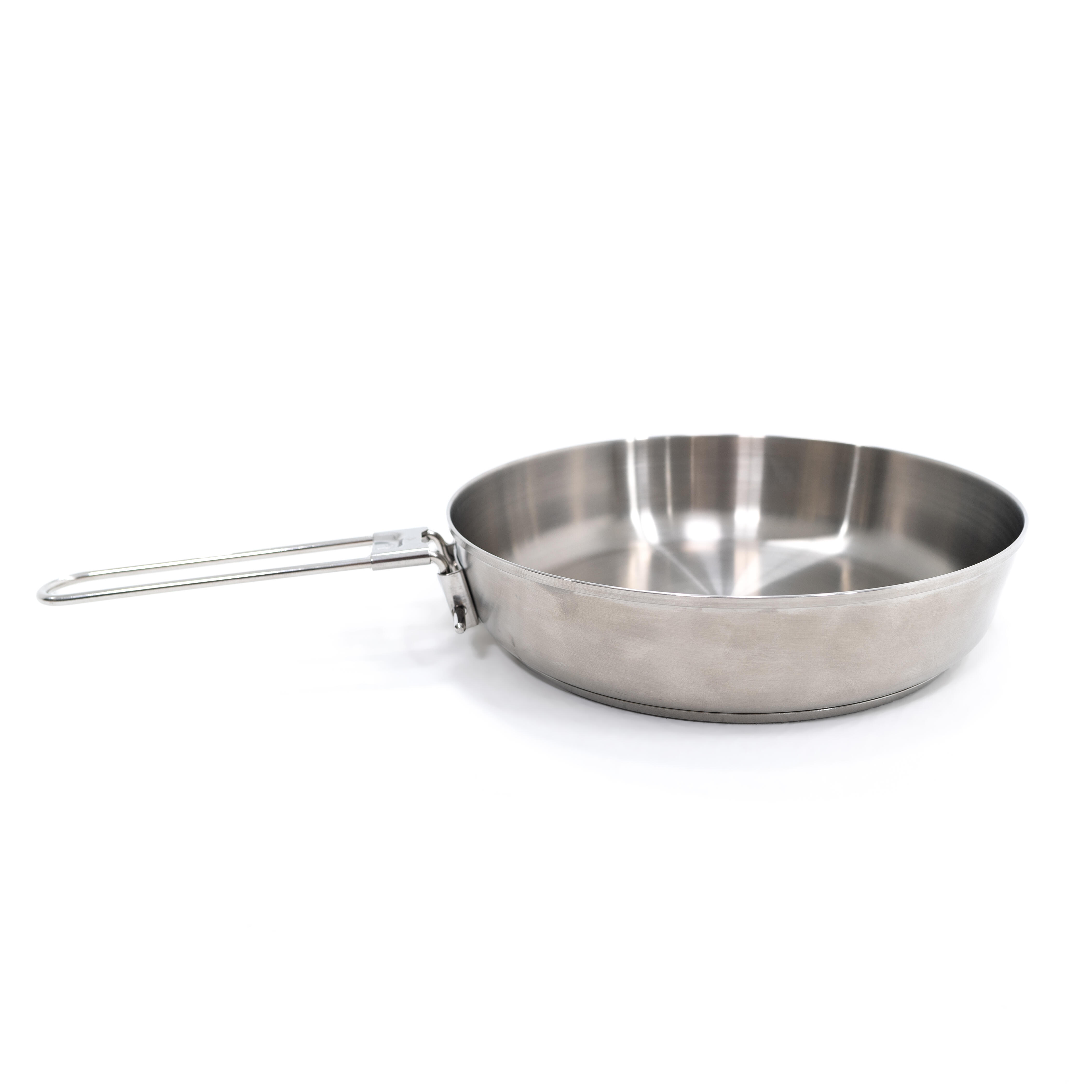 Quechua Campingpfanne MH100 Edelstahl mit doppeltem Boden 0,9 Liter