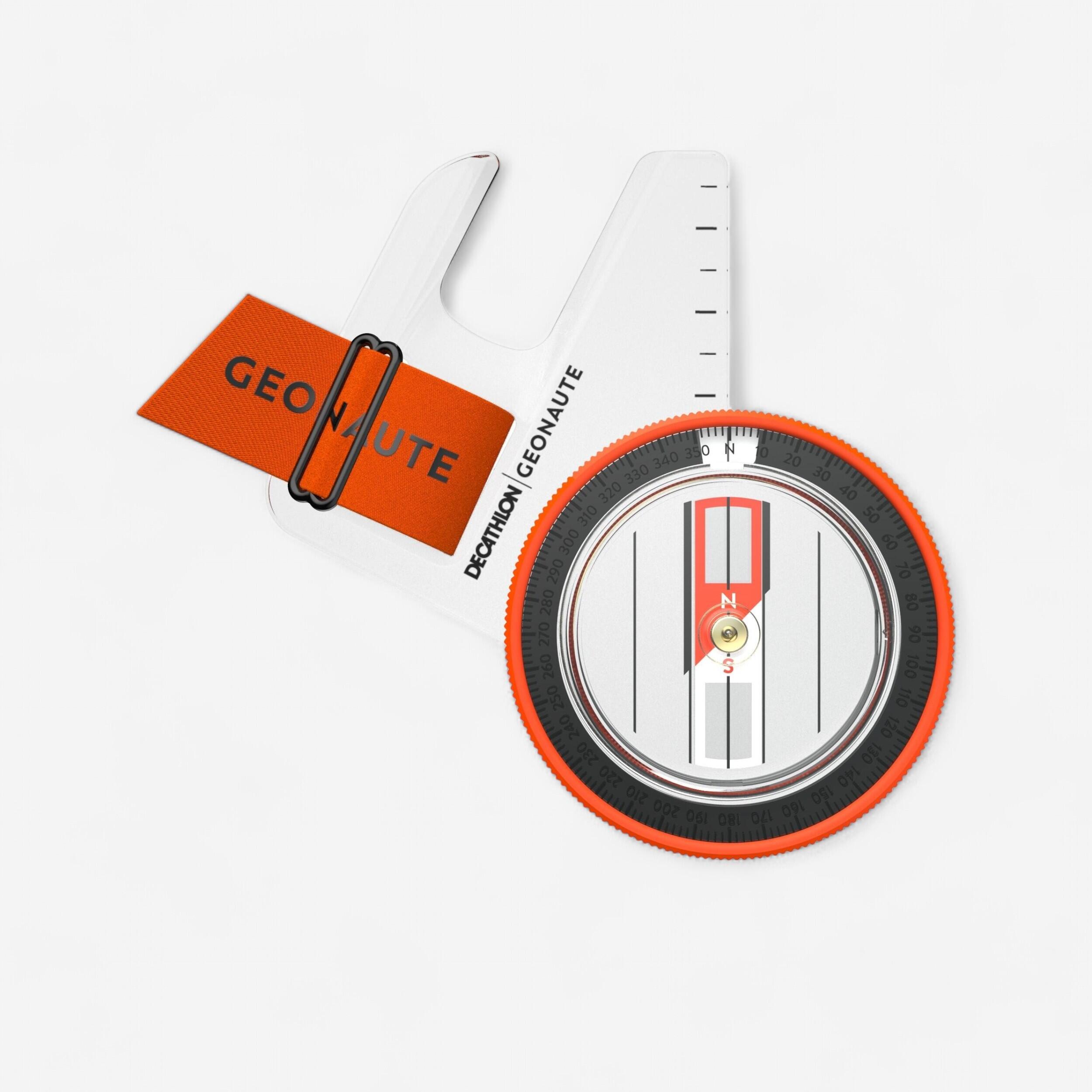 Geonaute Daumenkompass links Racer 500 Orientierungslauf schwarz/orange