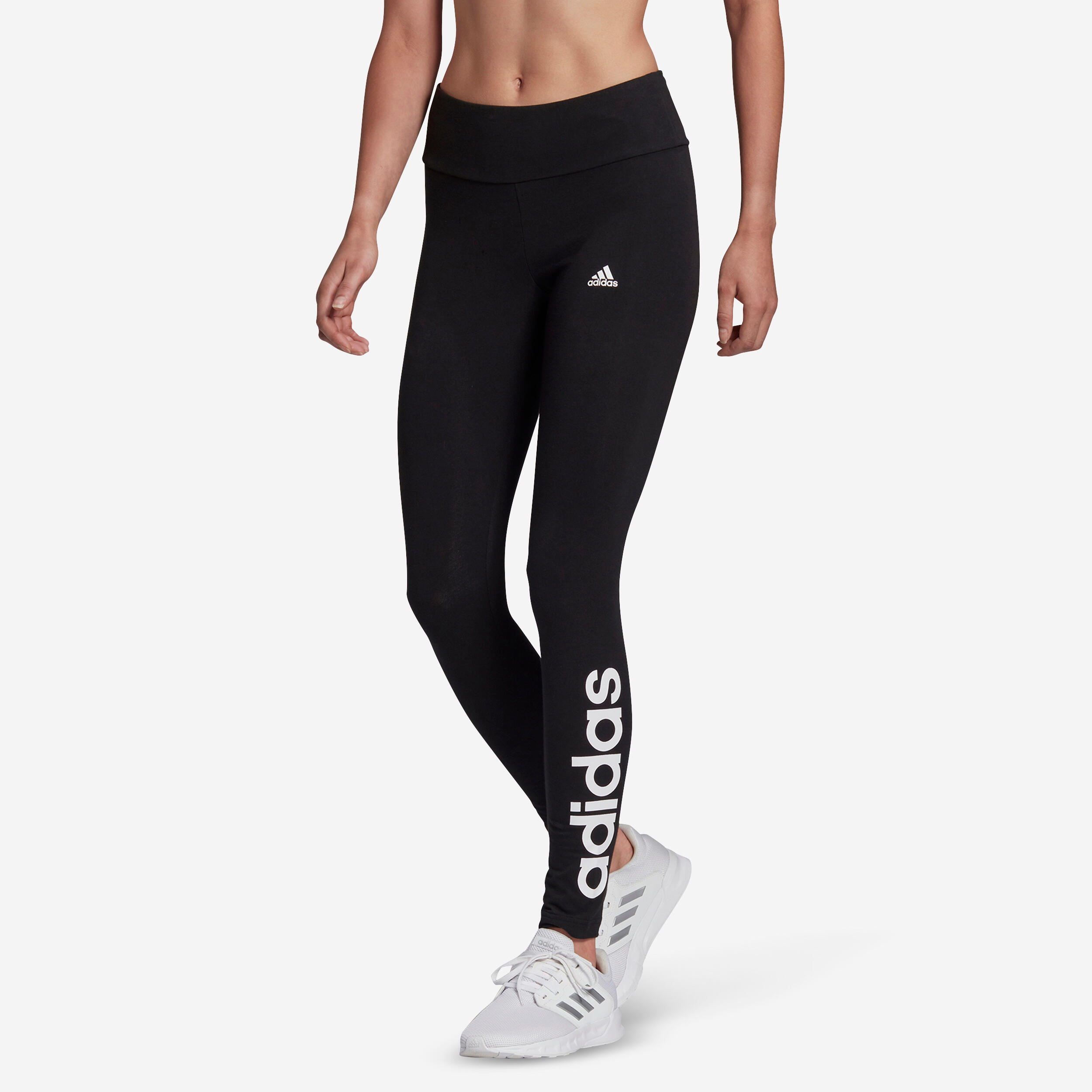 Adidas Leggings Fitness Linear Damen schwarz