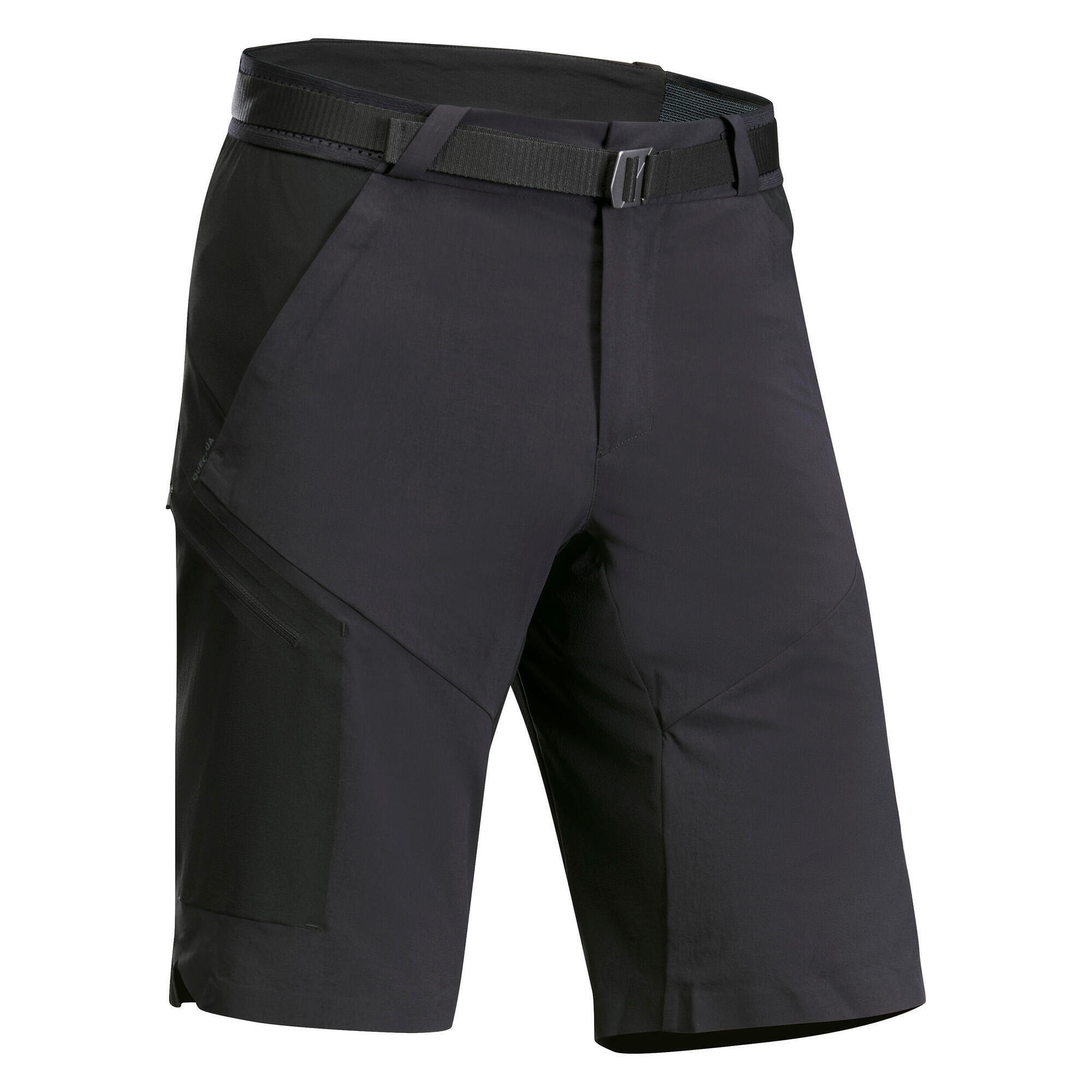 Quechua Wandershorts Bergwandern MH500 lang Herren schwarz