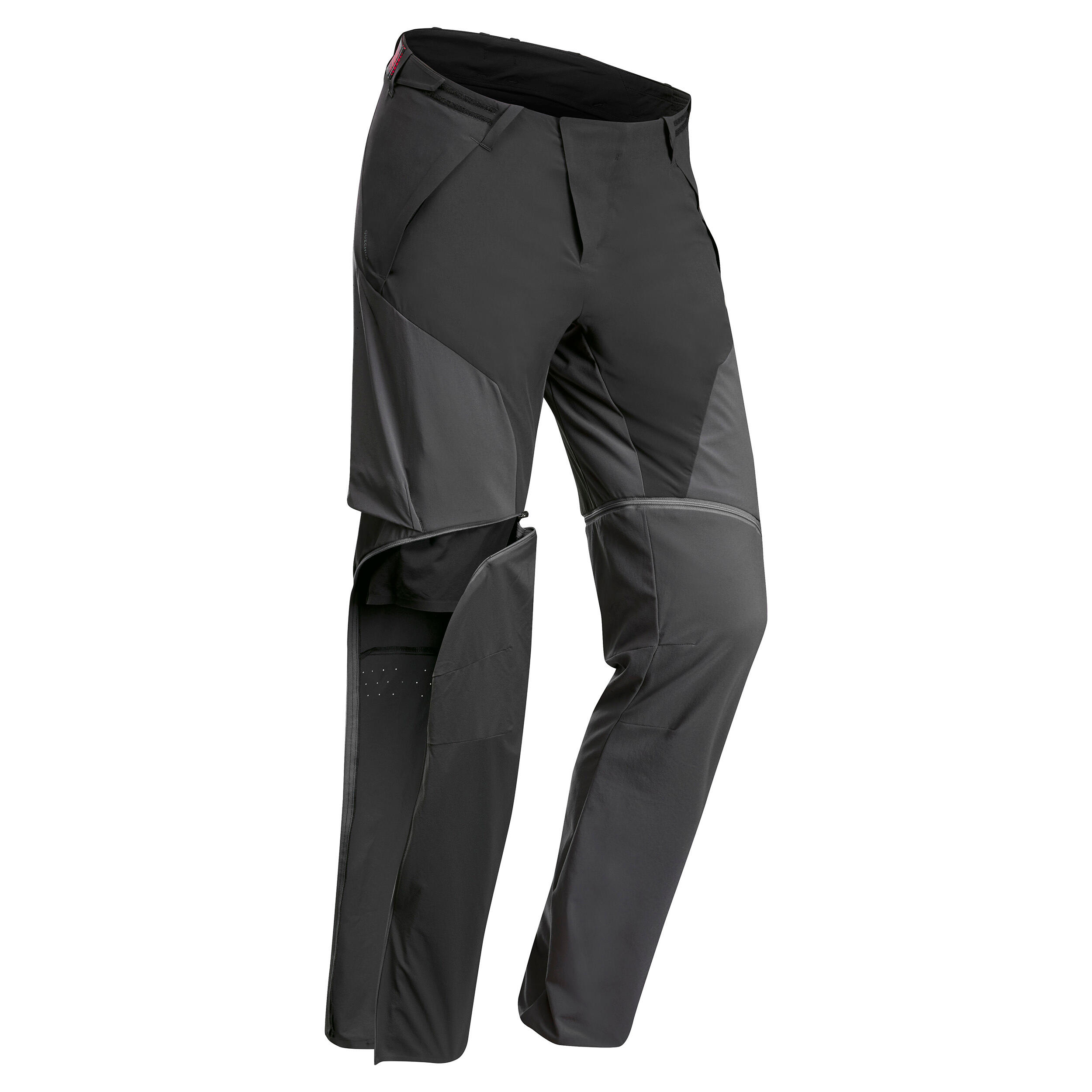 Quechua Wanderhose Zip-Off-Hose MH950 Herren schwarz/grau
