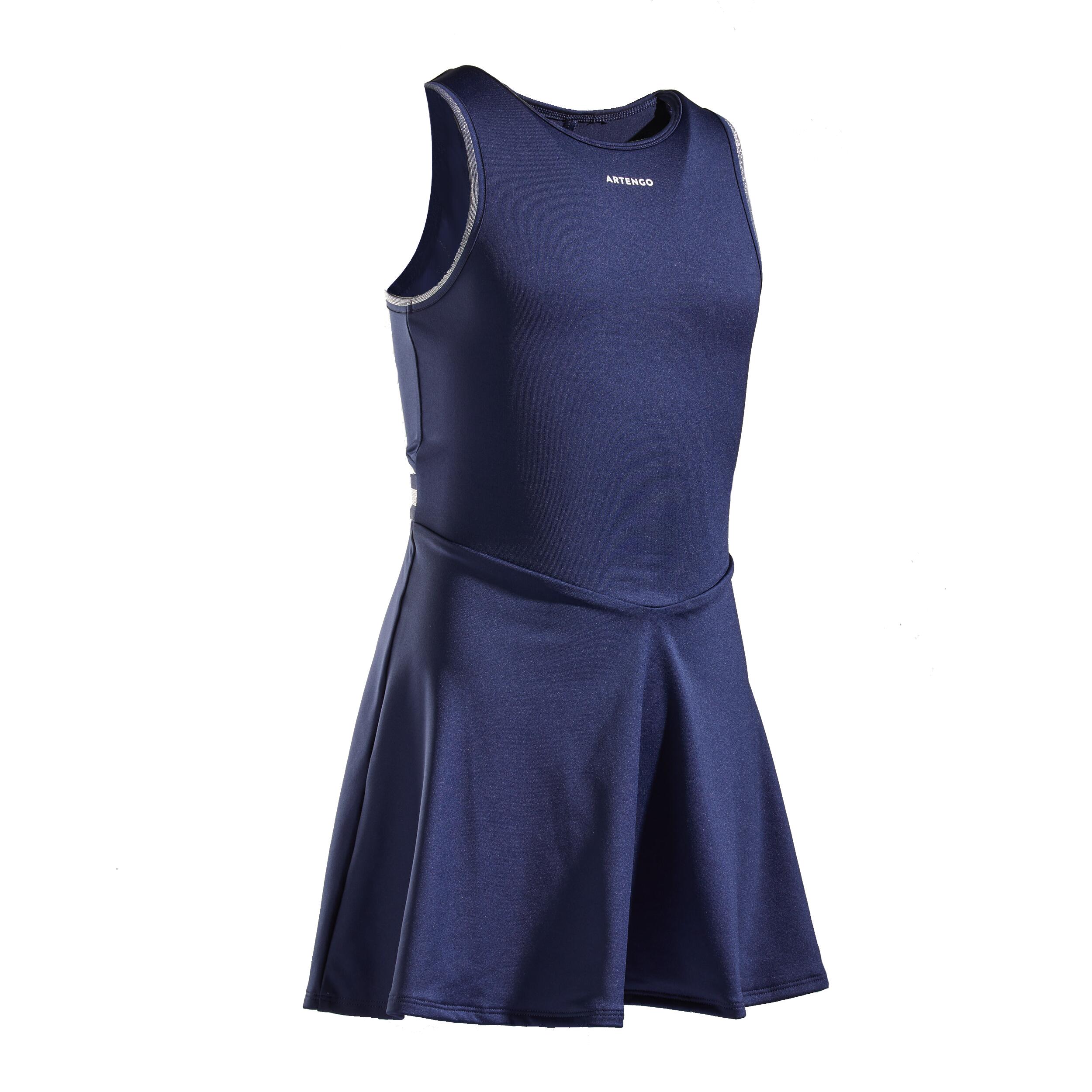 Artengo Tenniskleid Mädchen TDR500 marineblau