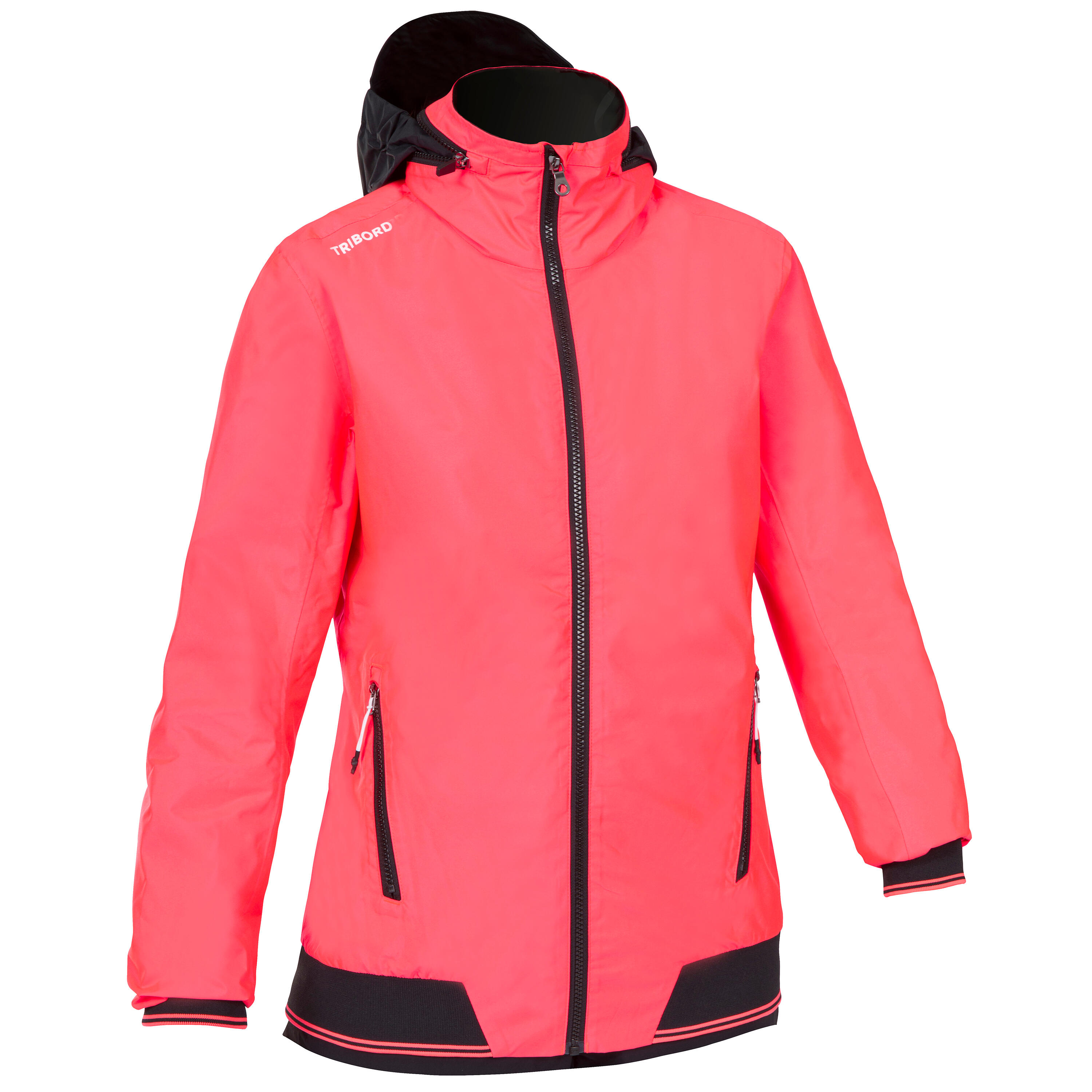 Tribord Regenjacke Segeln Damen 100 wasserdicht neonrosa