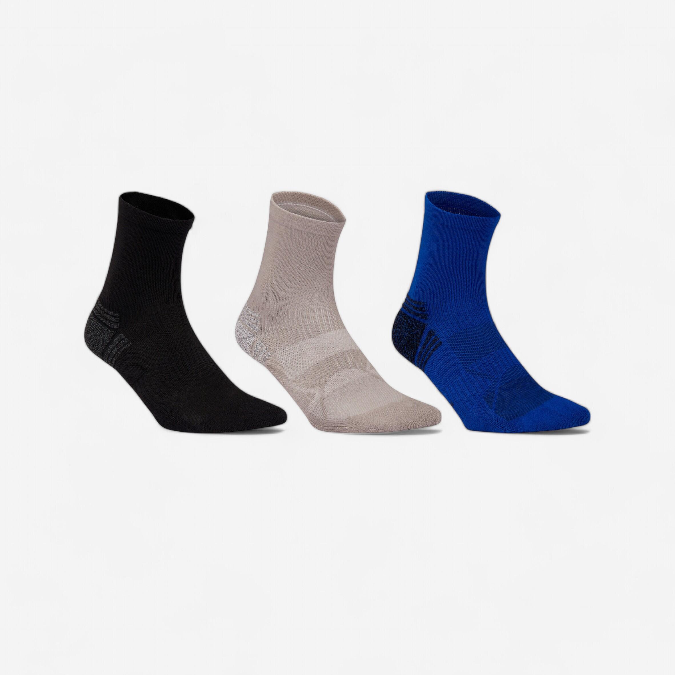 Newfeel Walkingsocken WS 100 Mid 3er-Pack schwarz/grau/blau