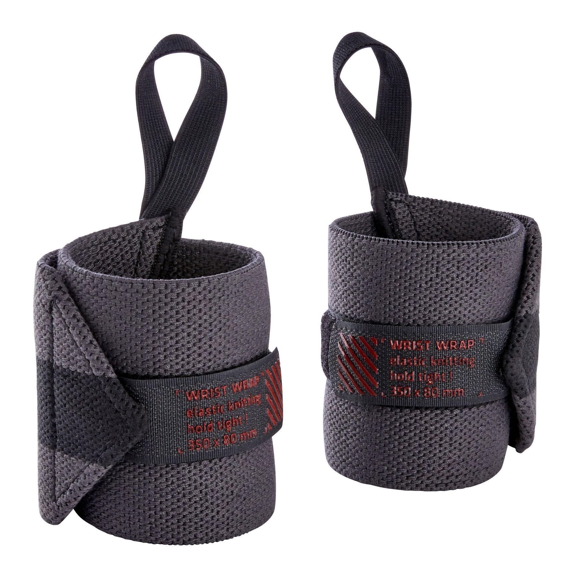 Domyos Handgelenkbandagen Fitness Wristwrap hellgrau