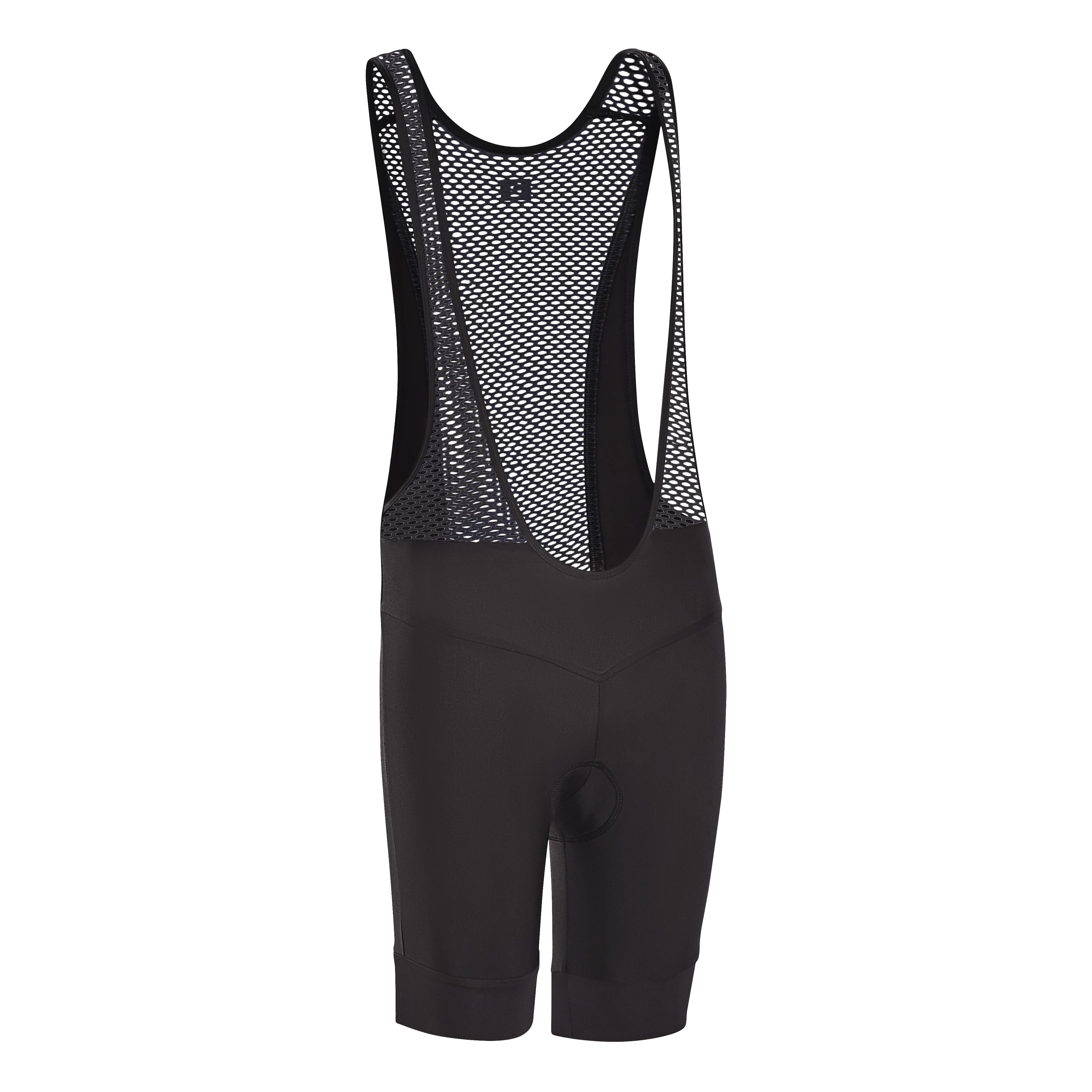 Btwin Kurze Radhose mit Trägern Kinder 900 Schwarz
