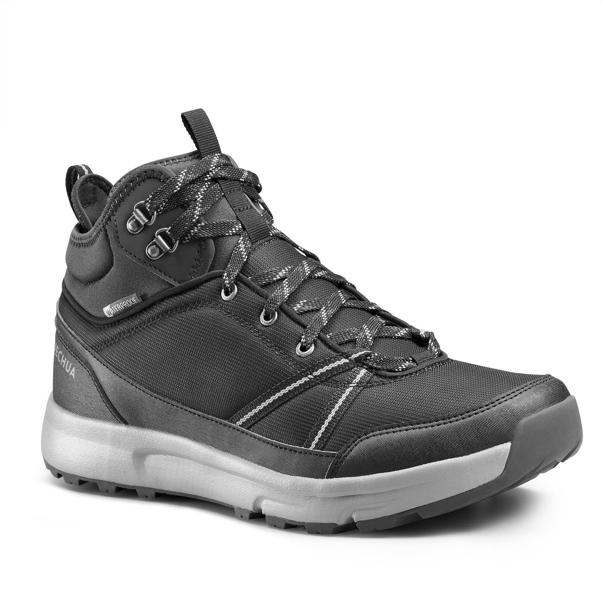 Quechua Wanderschuhe Naturwandern NH150 halbhoch wasserdicht Herren schwarz