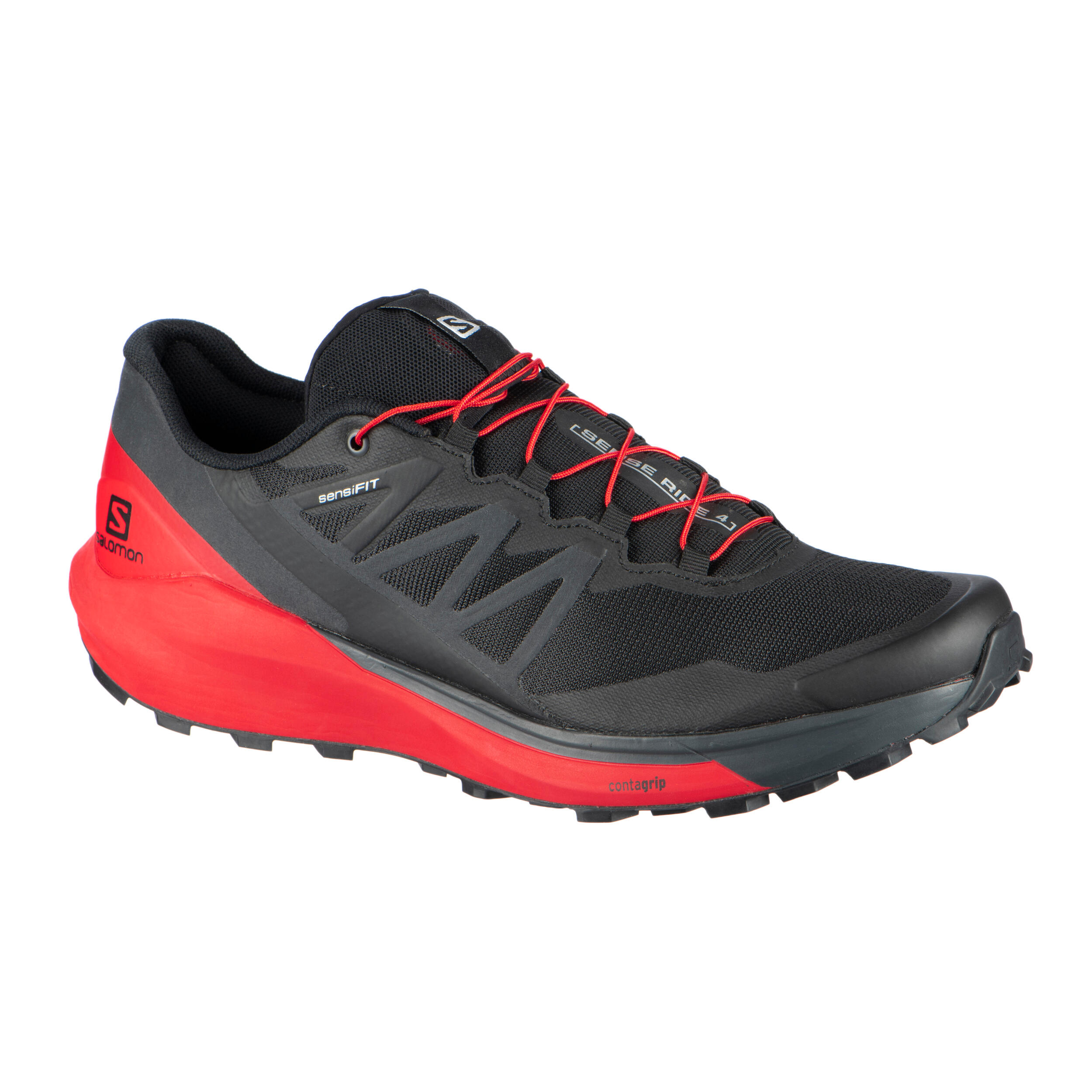 Salomon Laufschuhe Trail SENSE RIDE 4 schwarz/rot