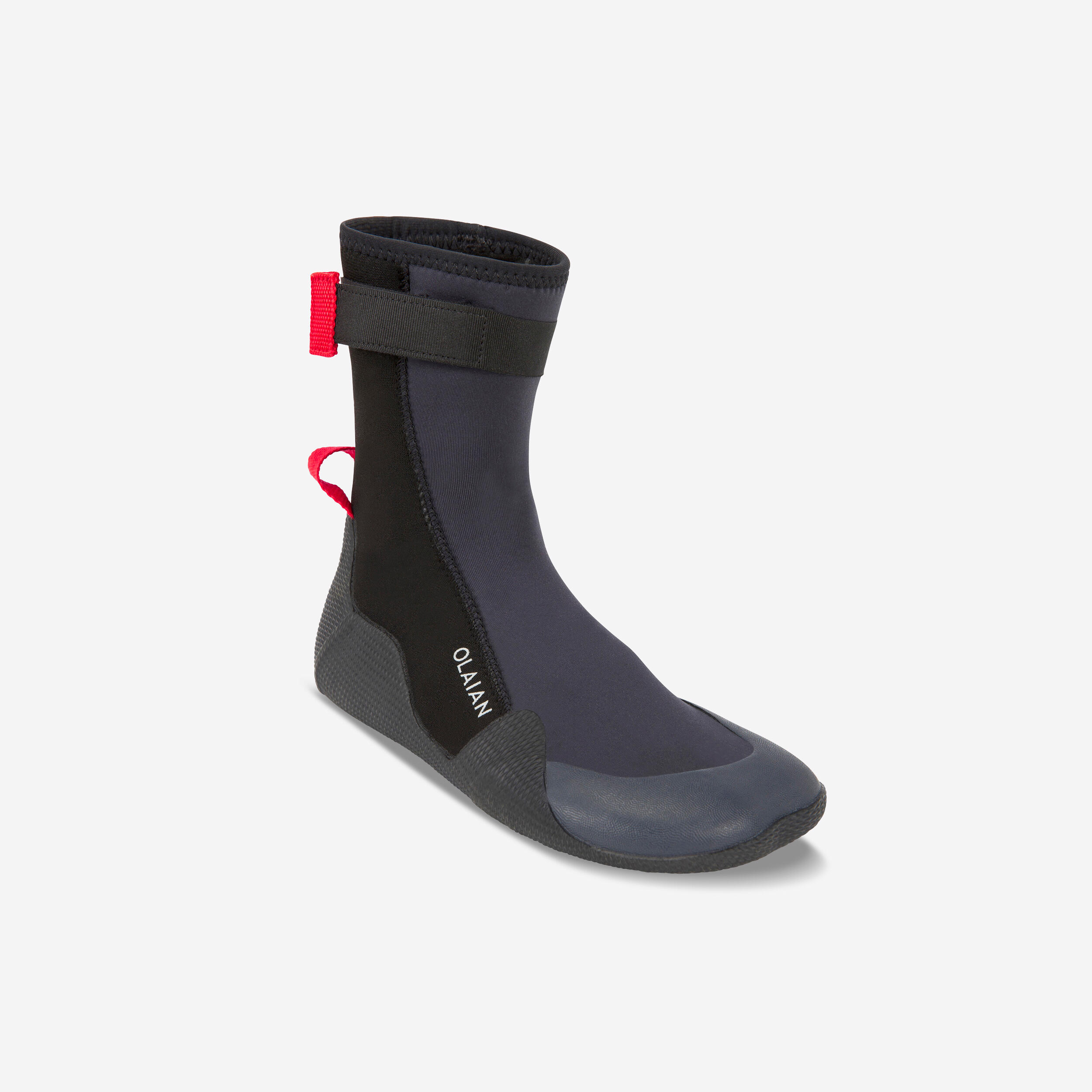 Olaian Neoprenschuhe 500 3 mm hoch Kinder schwarz/rot