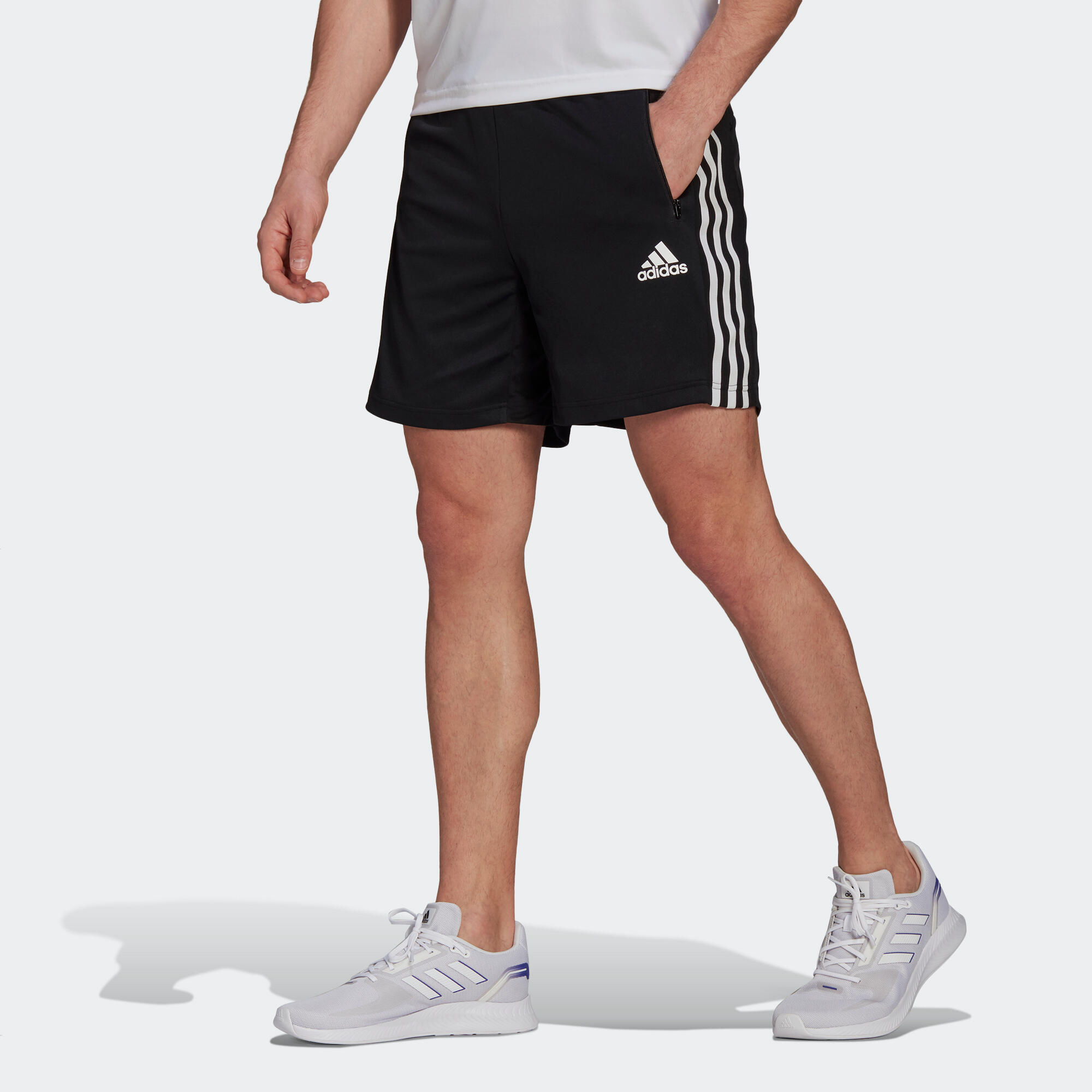Adidas Shorts Fitness 3 Streifen Herren schwarz