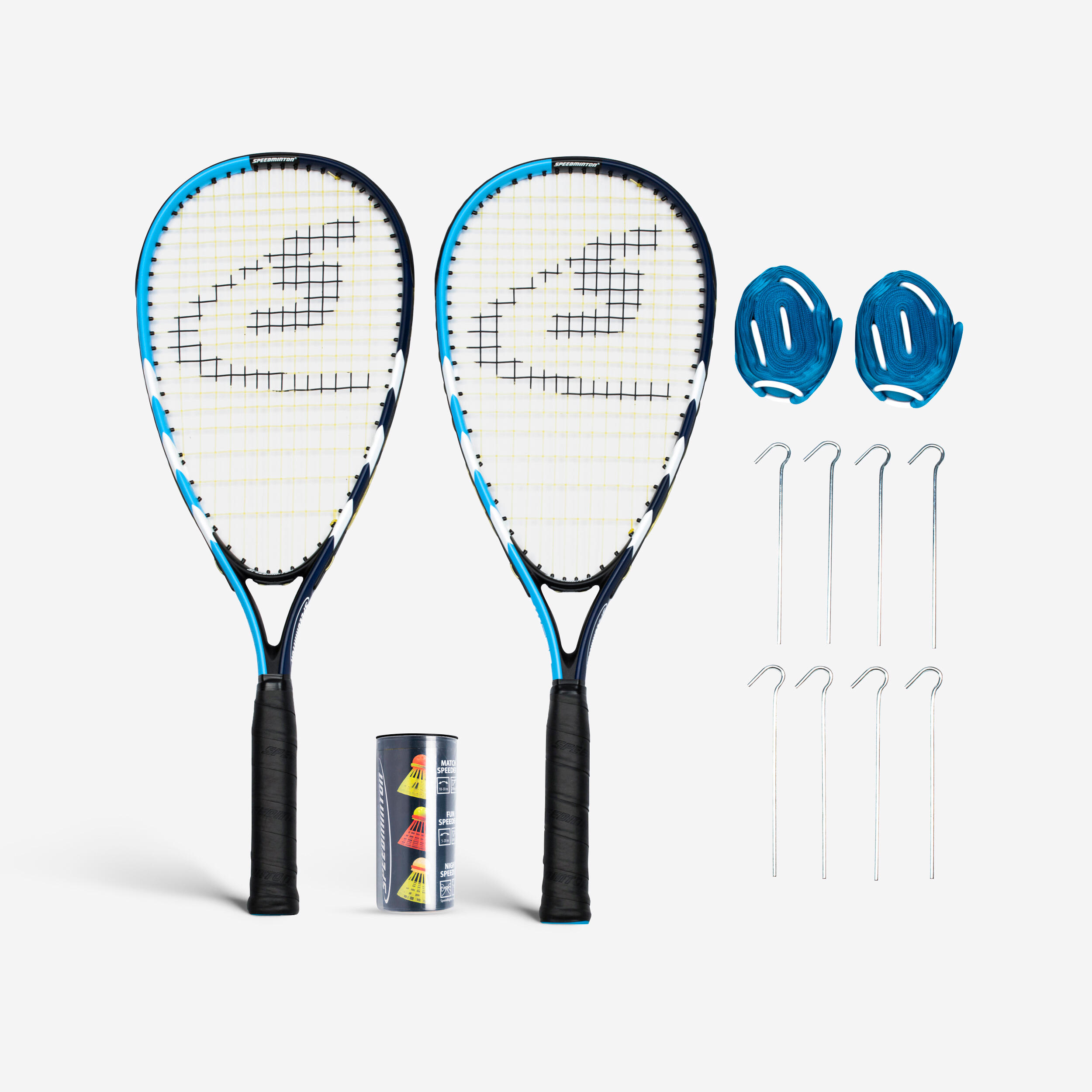 Speedminton Speedminton-Set S65+ 2 Schläger, Federbälle und Spielfeldmarkierung