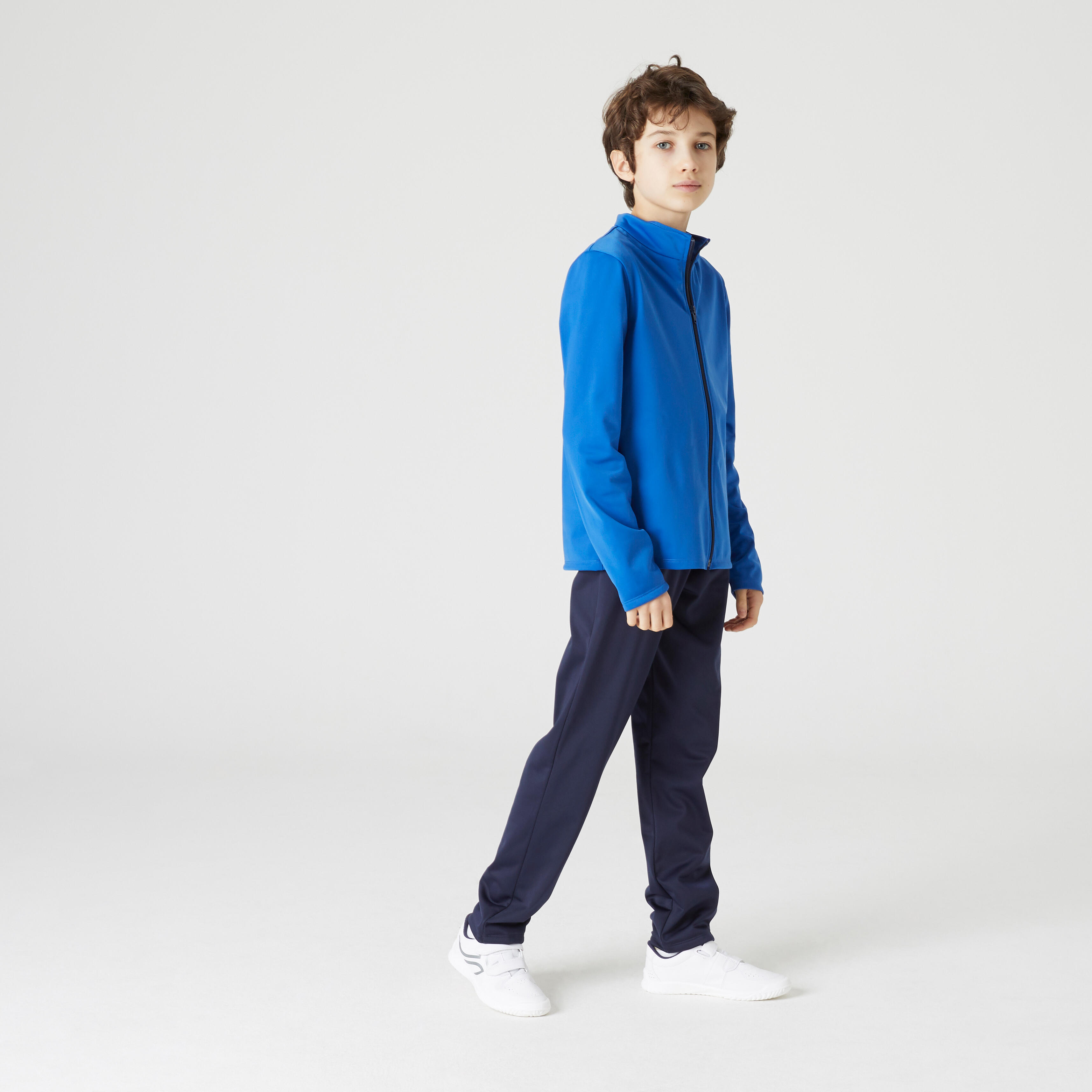 Domyos Trainingsanzug Basic Synthetik warm Gym'Y Kinder blau/marineblau