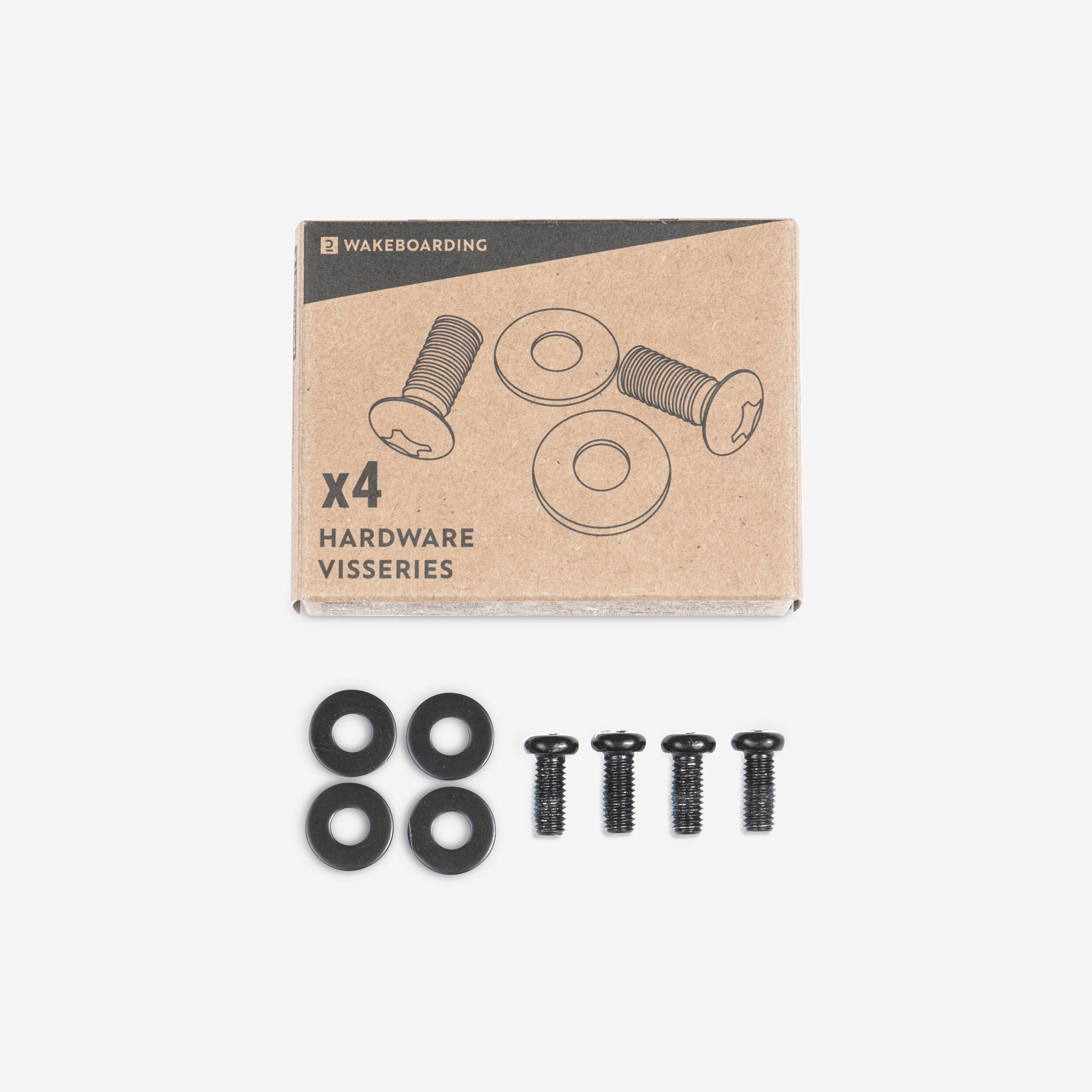 Wakeboarding 4-Schrauben-Set M6 x 17 mm aus Edelstahl für offene Wakeboard-Bindung 100