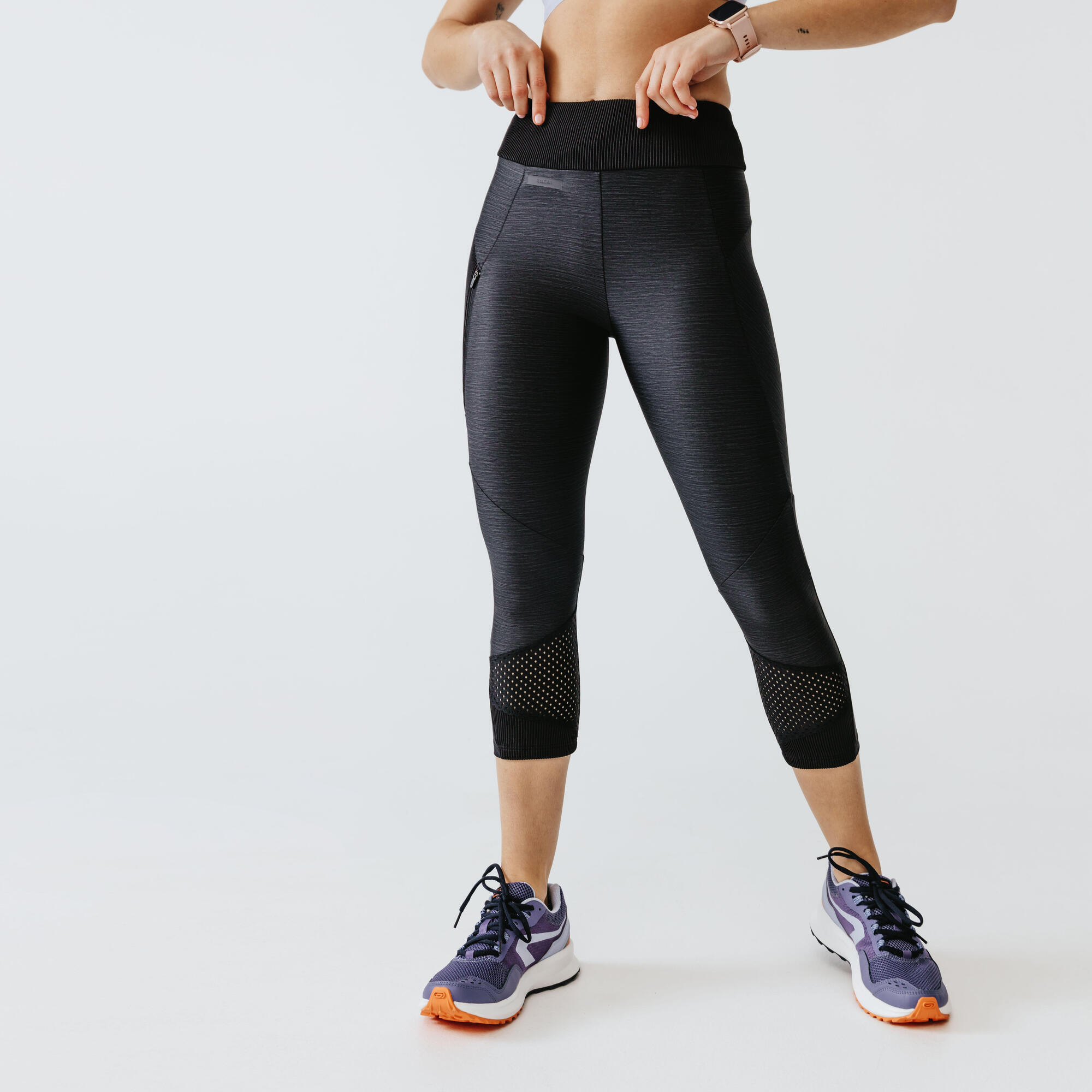 Kalenji Laufhose 3/4 Tights Dry+ Feel atmungsaktiv Damen khaki