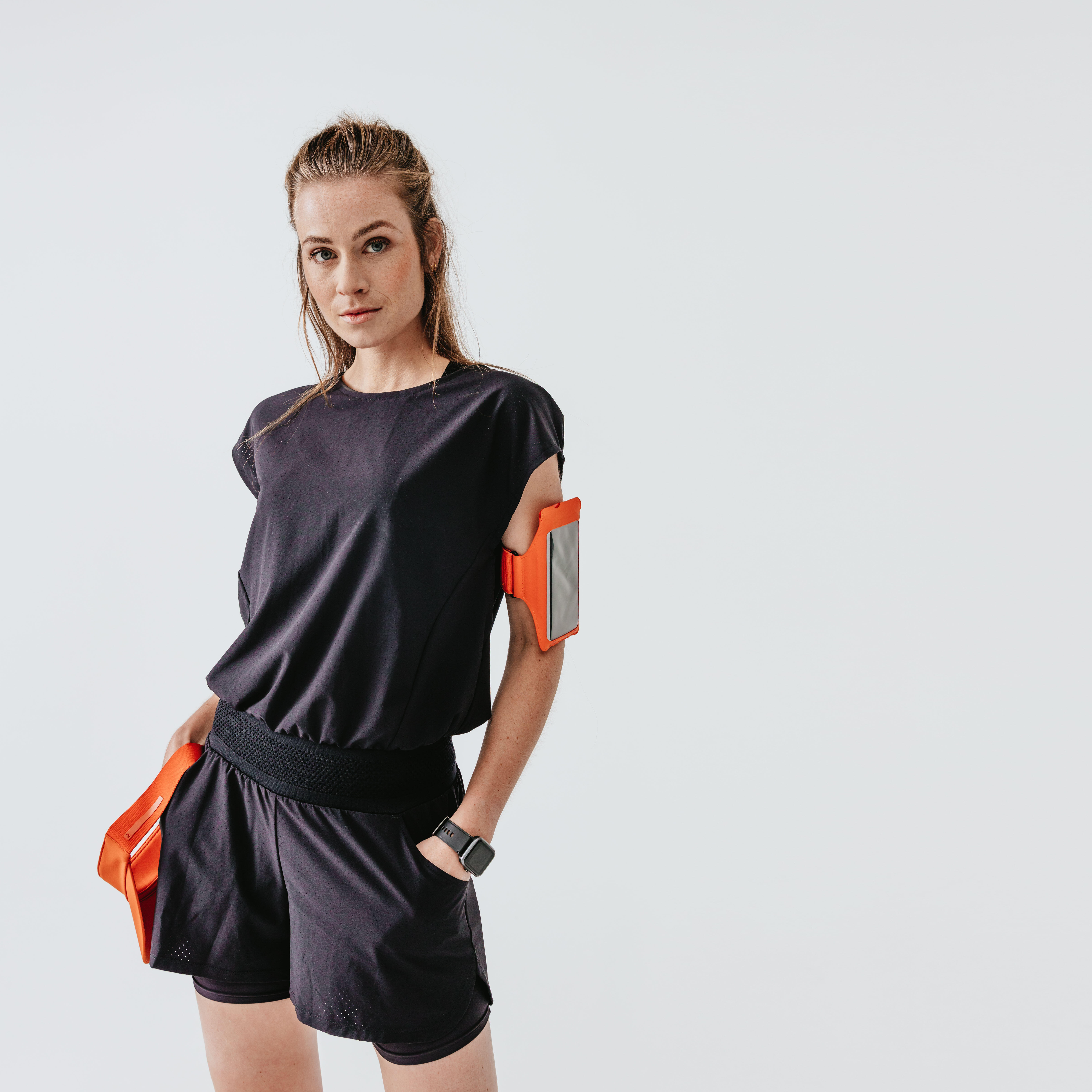 Kalenji Kombi-Laufshorts Dry+ Damen schwarz