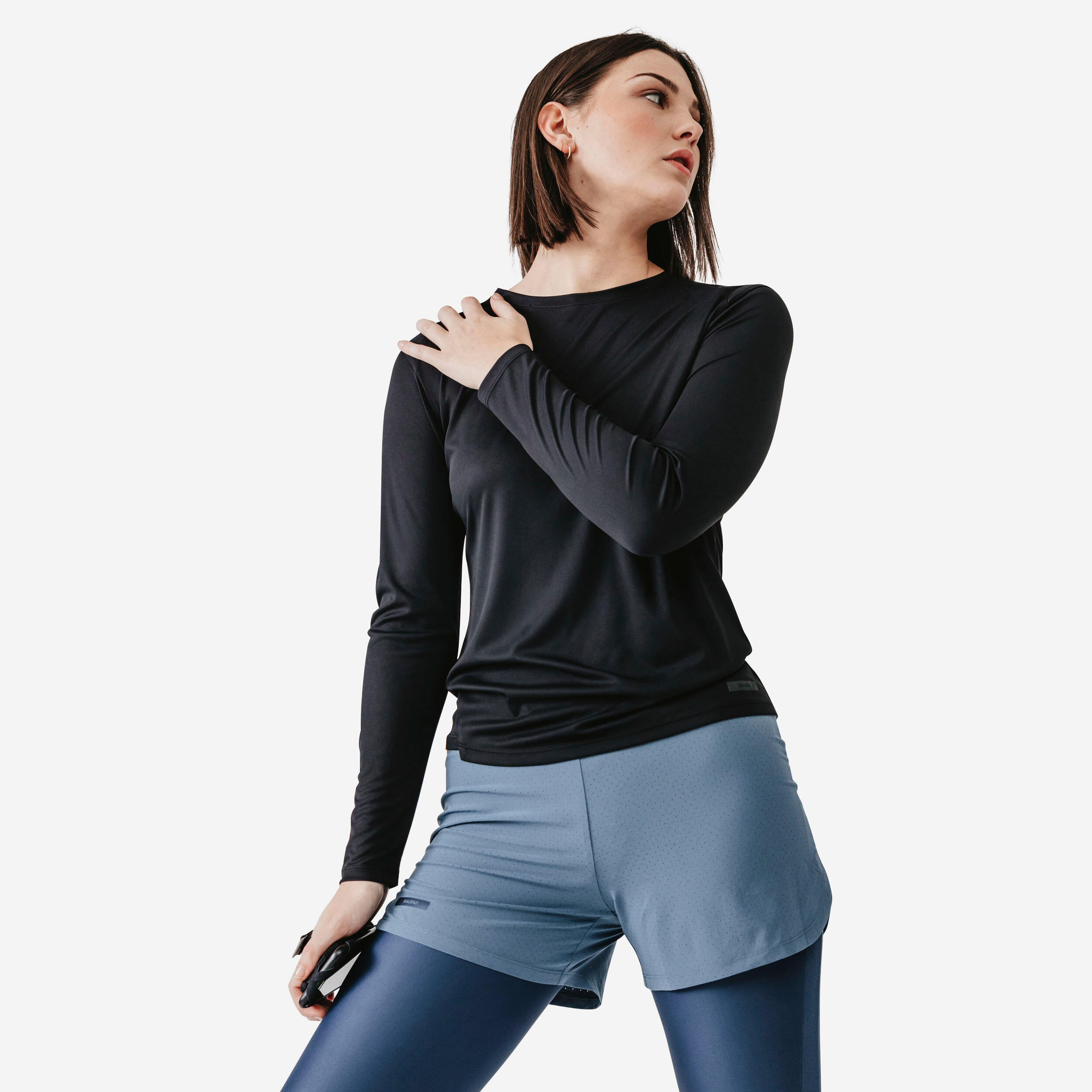 Kalenji Laufshirt langarm Sun Protect Damen schwarz