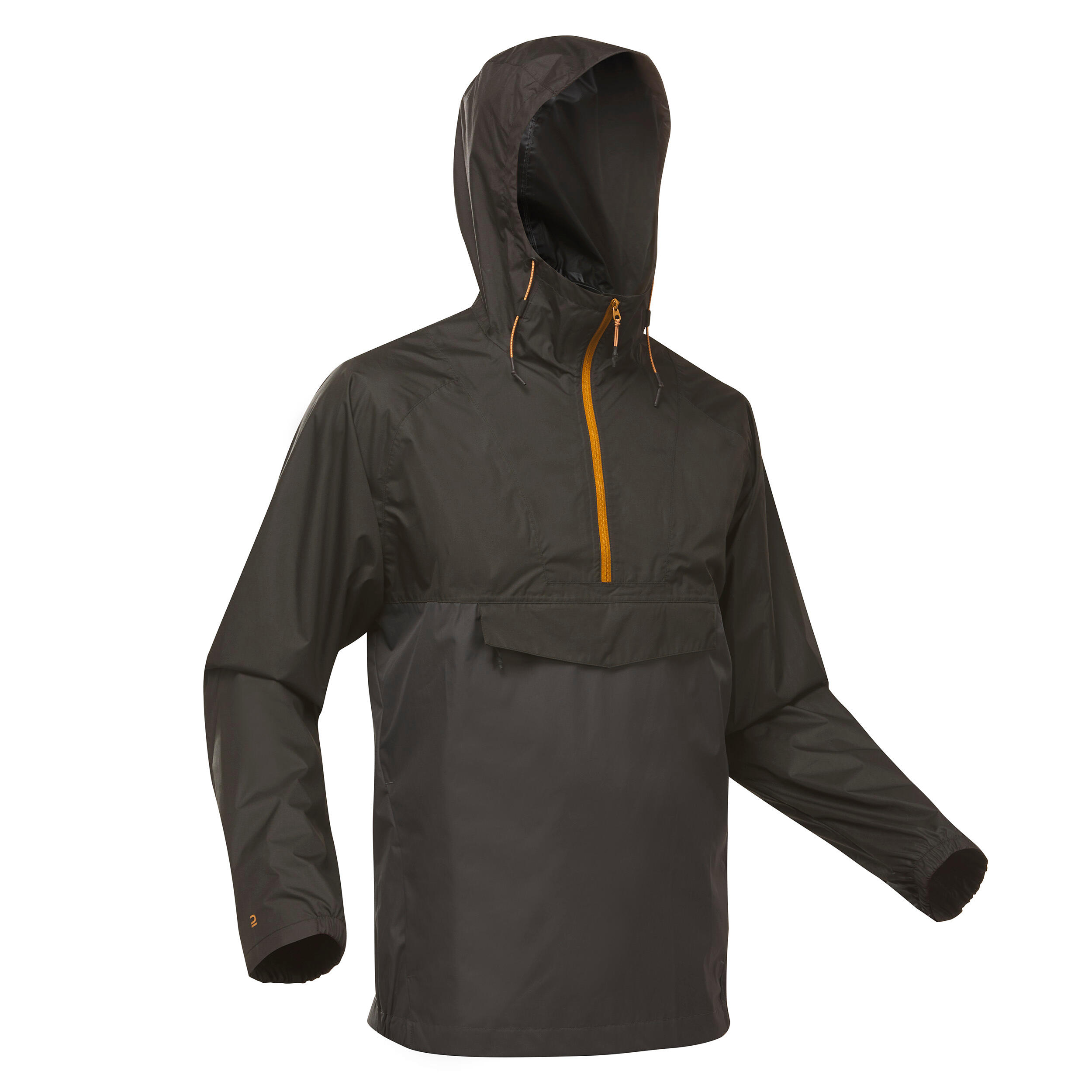 Quechua Wanderjacke Naturwandern NH150 wasserdicht Herren schwarzgrau