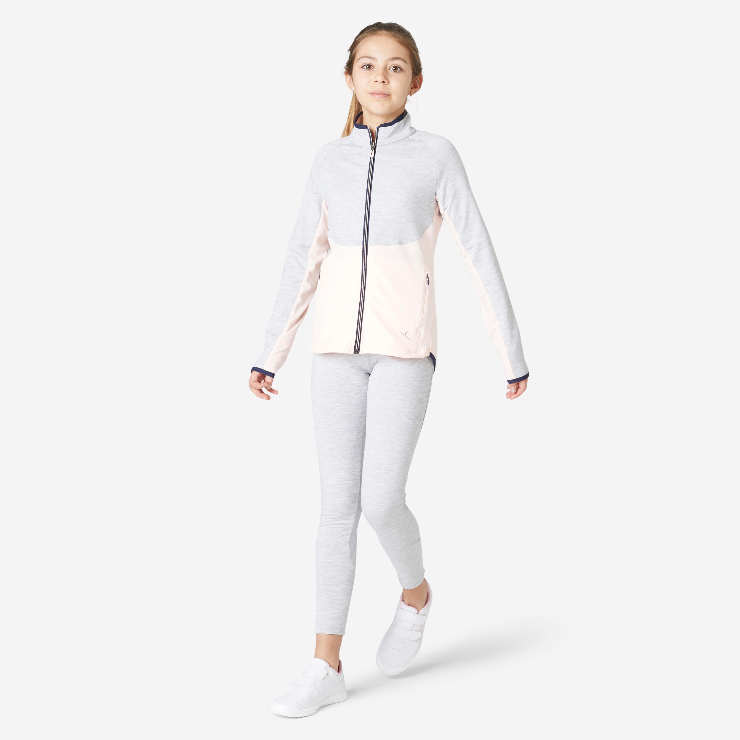 Domyos Trainingsanzug S500 Kinder marineblau/grün