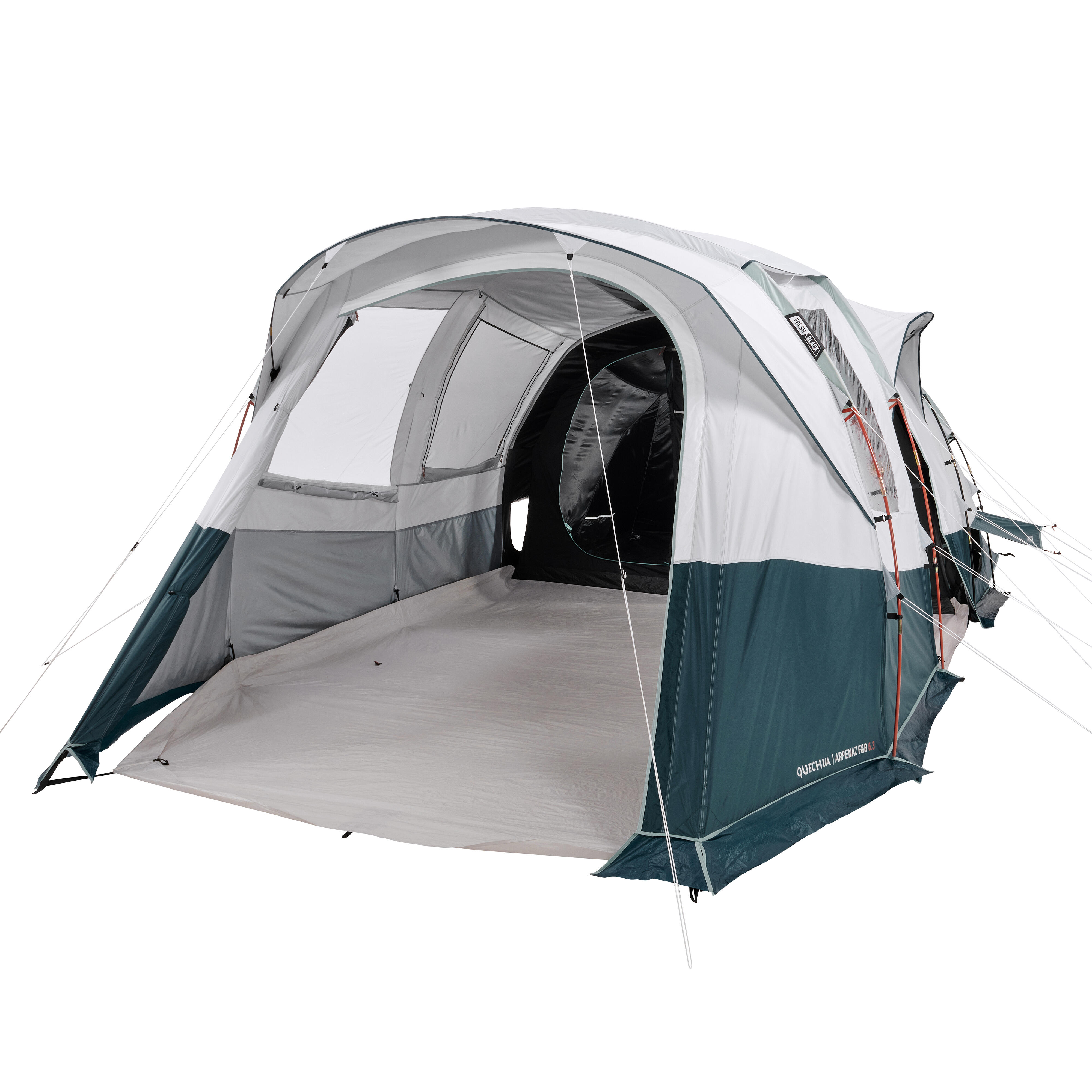 Quechua Familienzelt Stangenaufbau Fresh & Black - Arpenaz 6.3 für 6 Personen 3 Kabinen