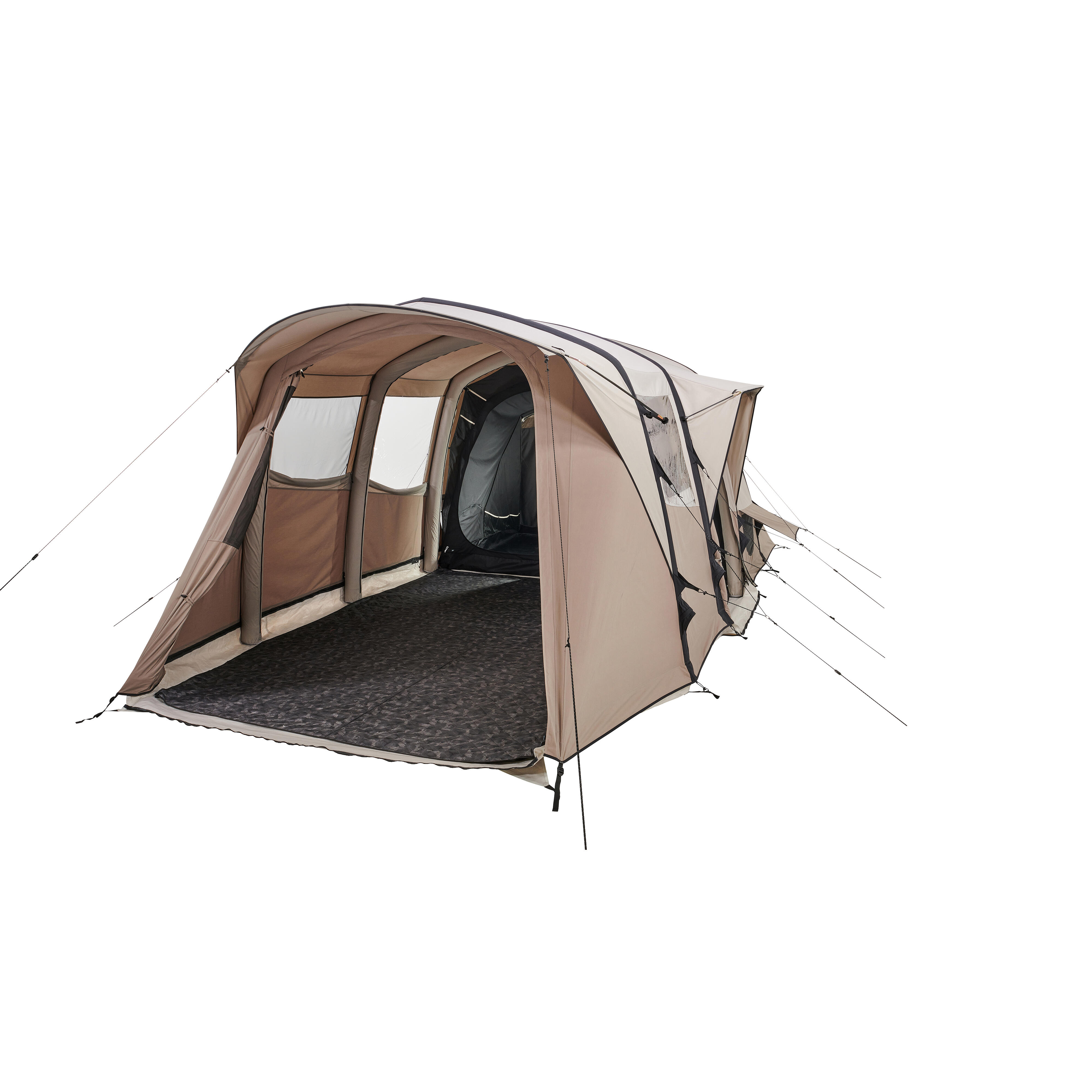 Quechua Familienzelt aufblasbar - AirSeconds 6.3 Polybaumwolle für 6 Personen 3 Kabinen