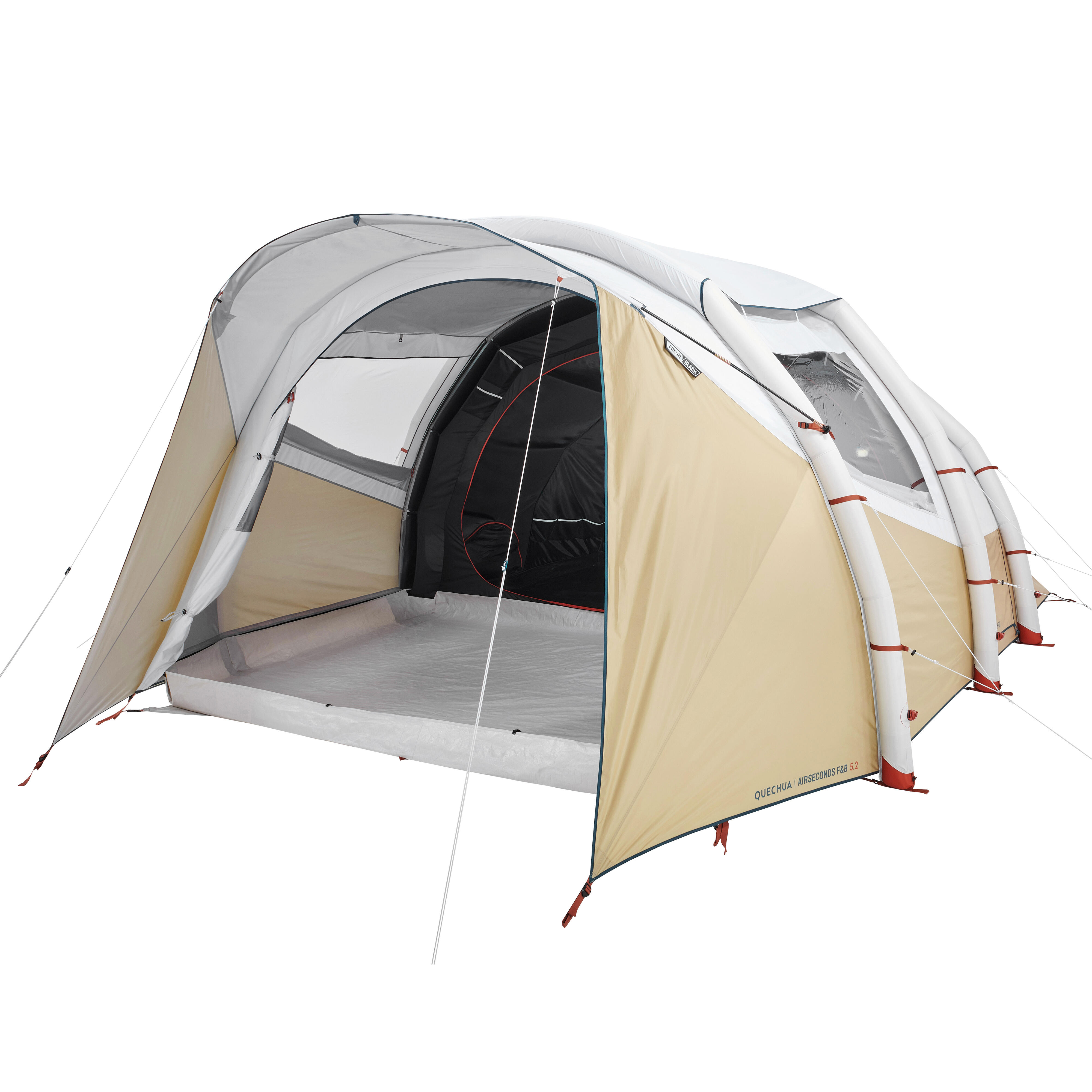 Quechua Familienzelt aufblasbar Fresh & Black - Air Seconds 5.2 für 5 Personen 2 Kabinen