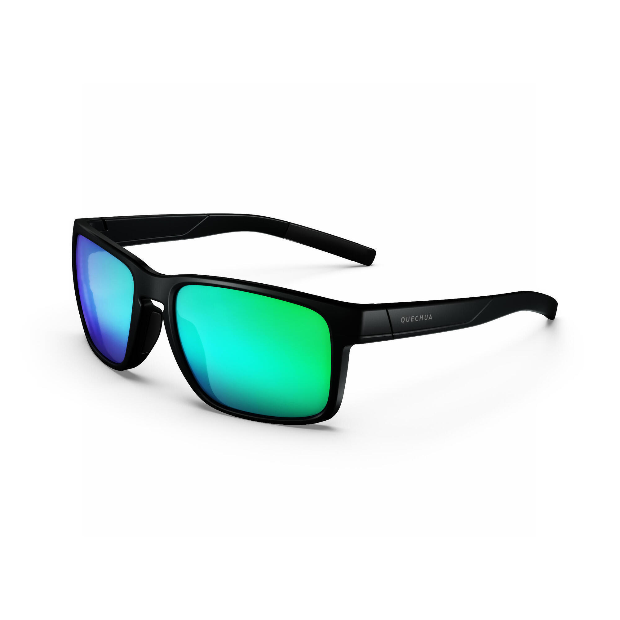 Quechua Sonnenbrille Wandern MH530 Kategorie 3 Erwachsene schwarz/grün